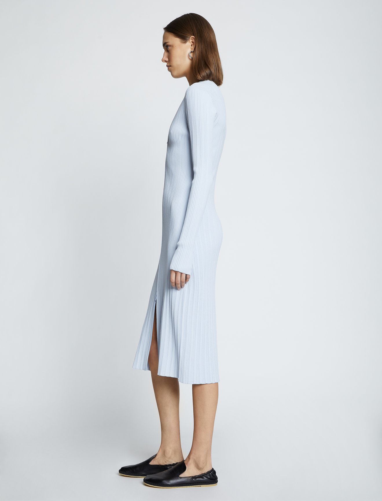 Rib Knit Zip Cardigan Dress #1