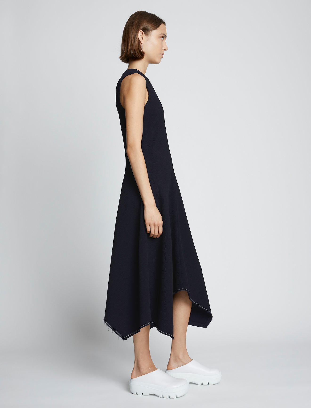 Ribbed Asymmetric Hem Dress #1