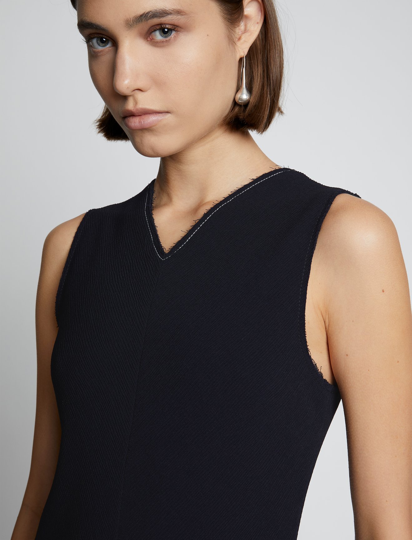 Ribbed Asymmetric Hem Dress #3