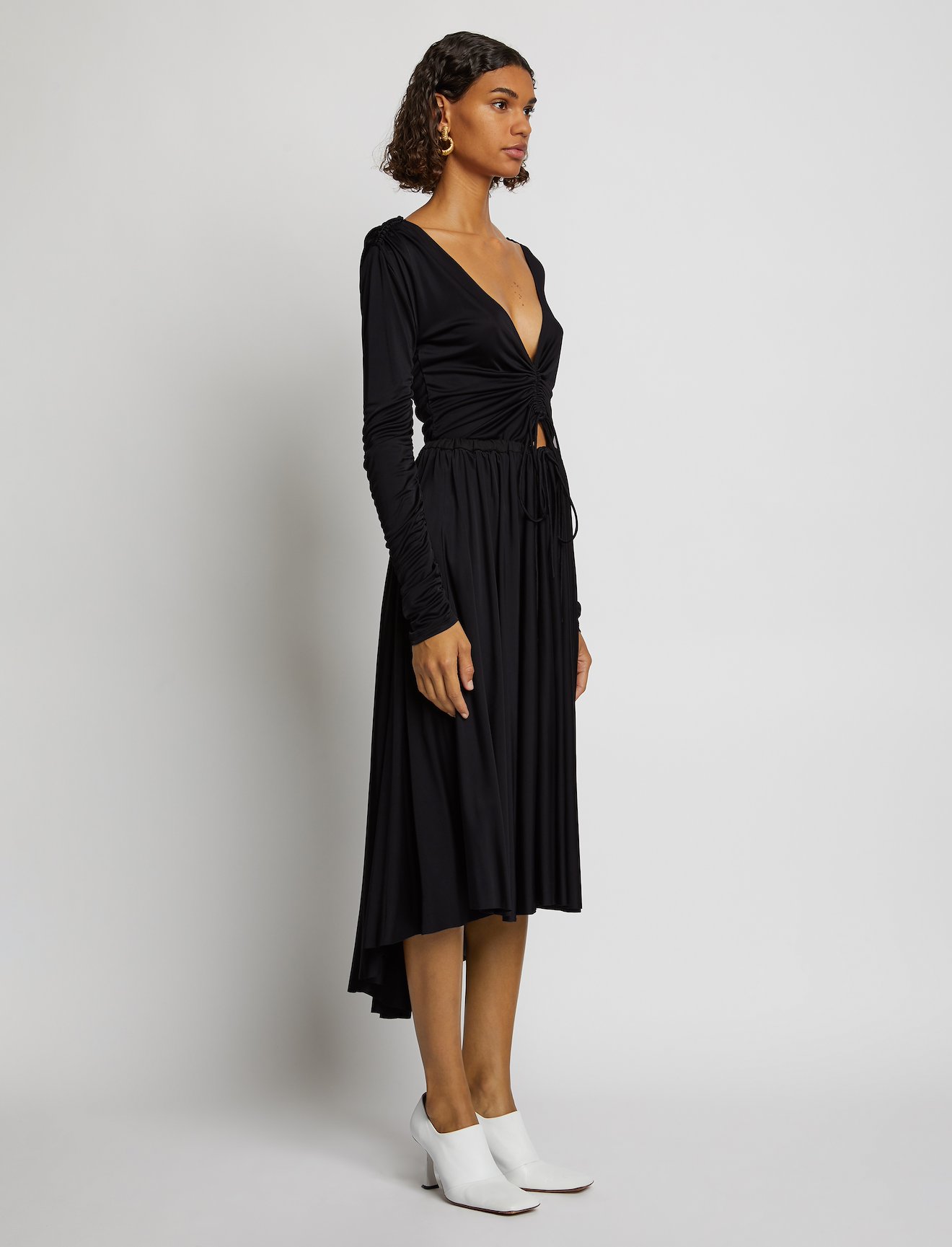 Ruched Jersey V-Neck Dress #1