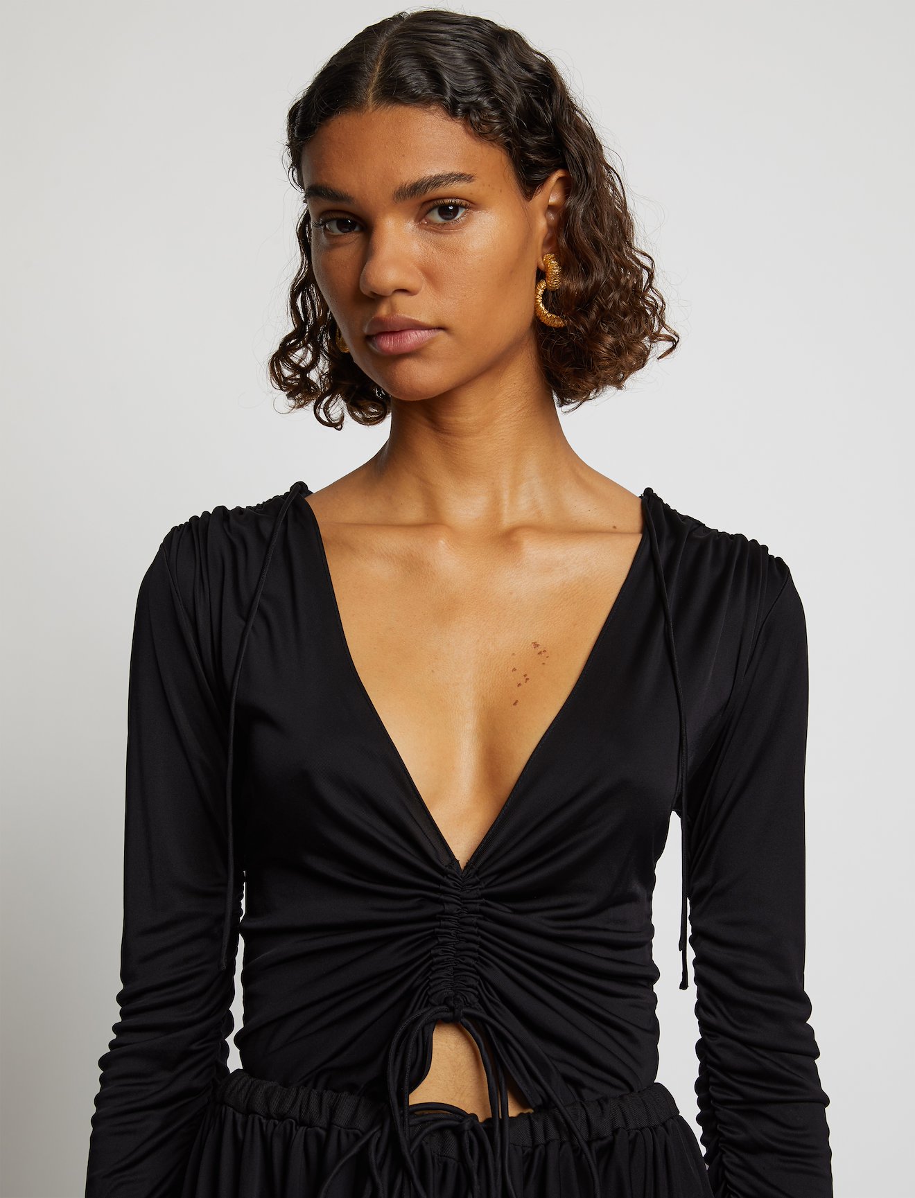 Ruched Jersey V-Neck Dress #3