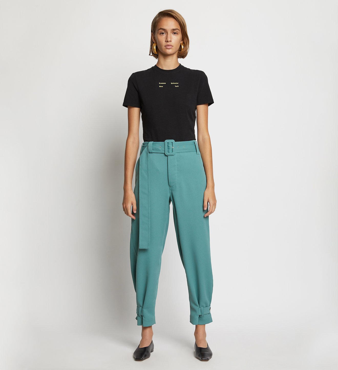 Rumple Pique Belted Pants