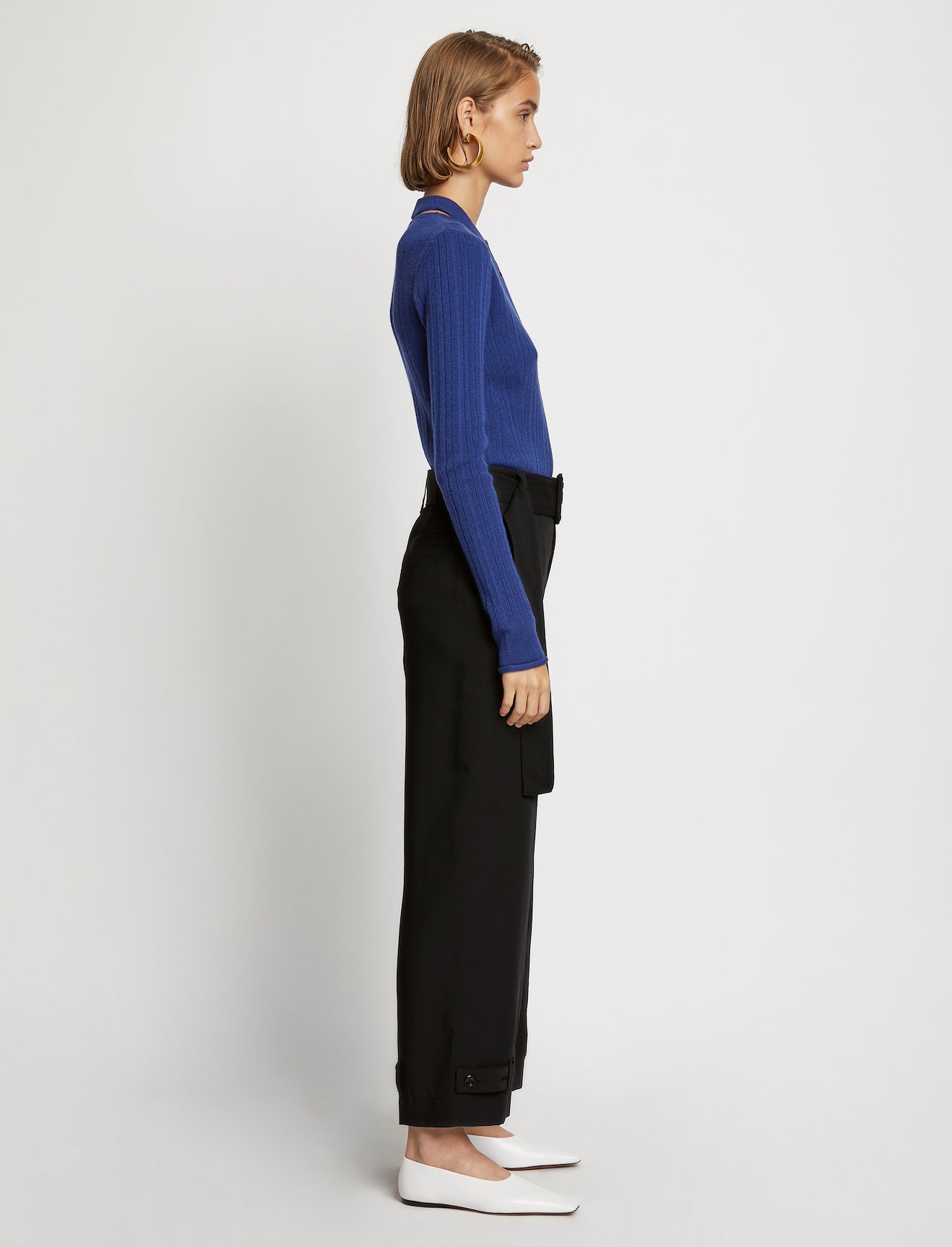 Rumple Pique Belted Pants #1