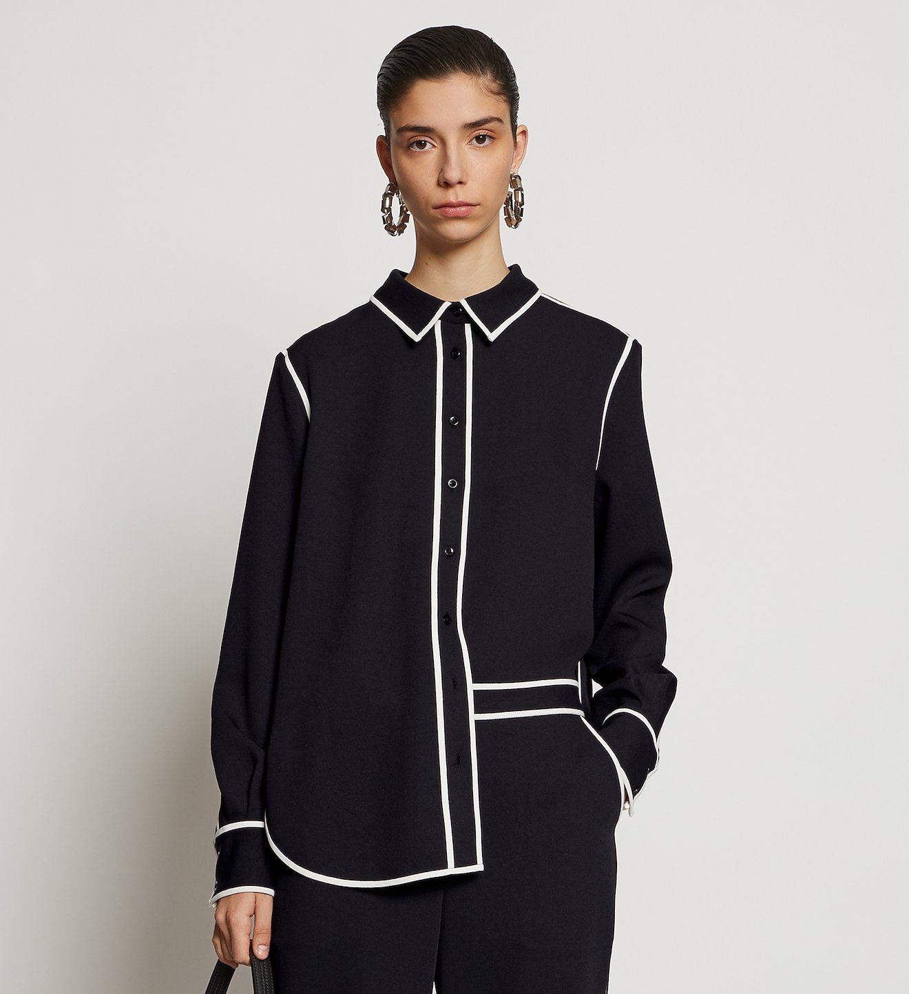 Rumpled Pique Pajama Top