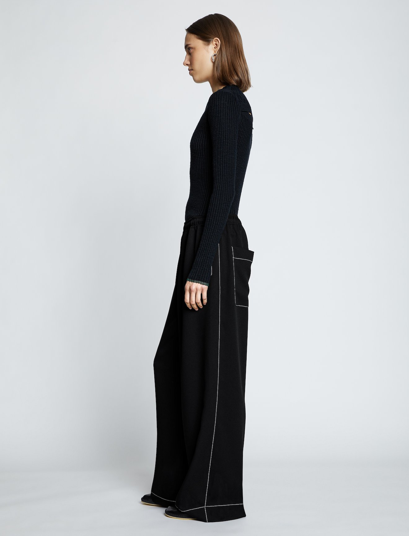 Rumpled Pique Wide Leg Pants #1