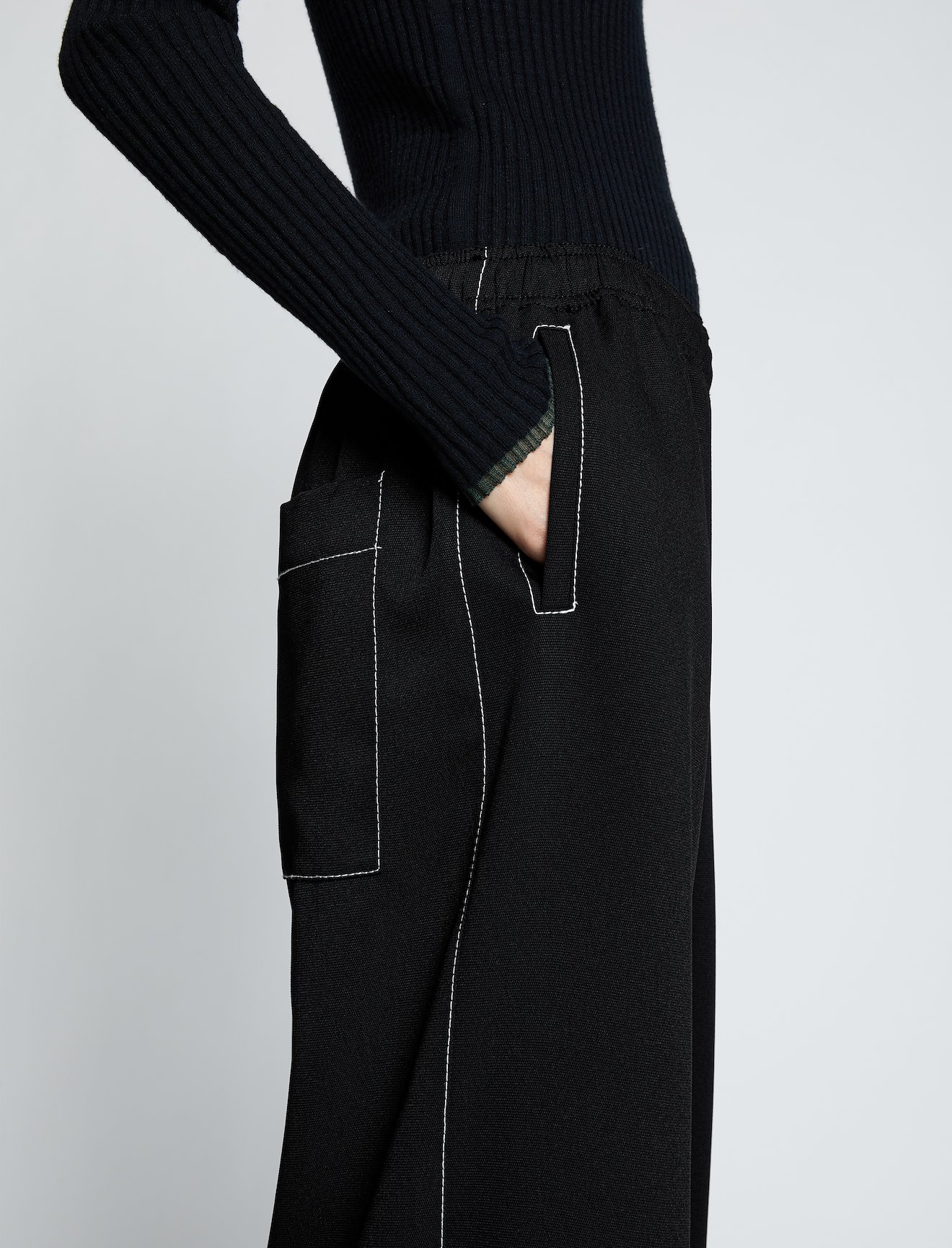 Rumpled Pique Wide Leg Pants #3