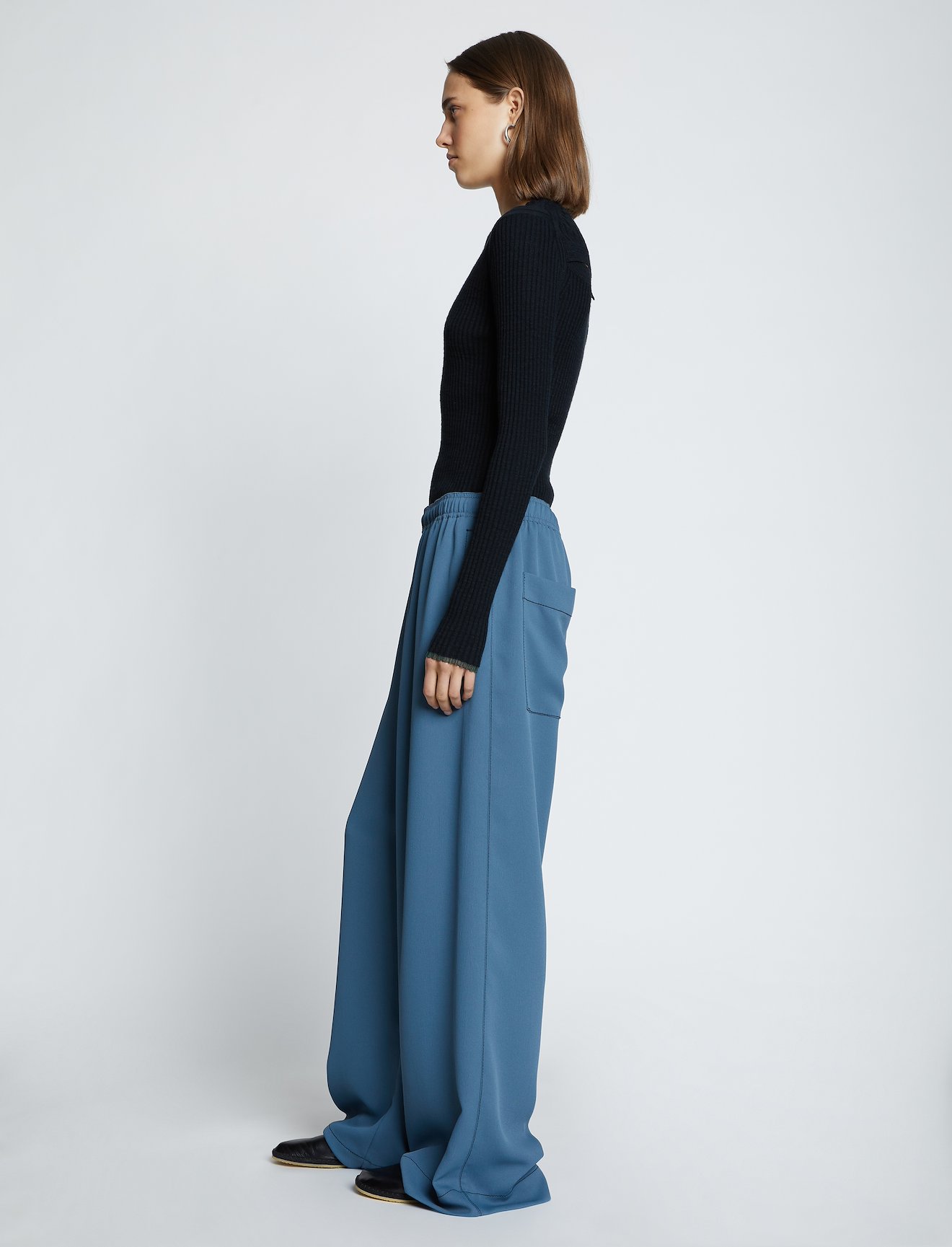 Rumpled Pique Wide Leg Pants #1