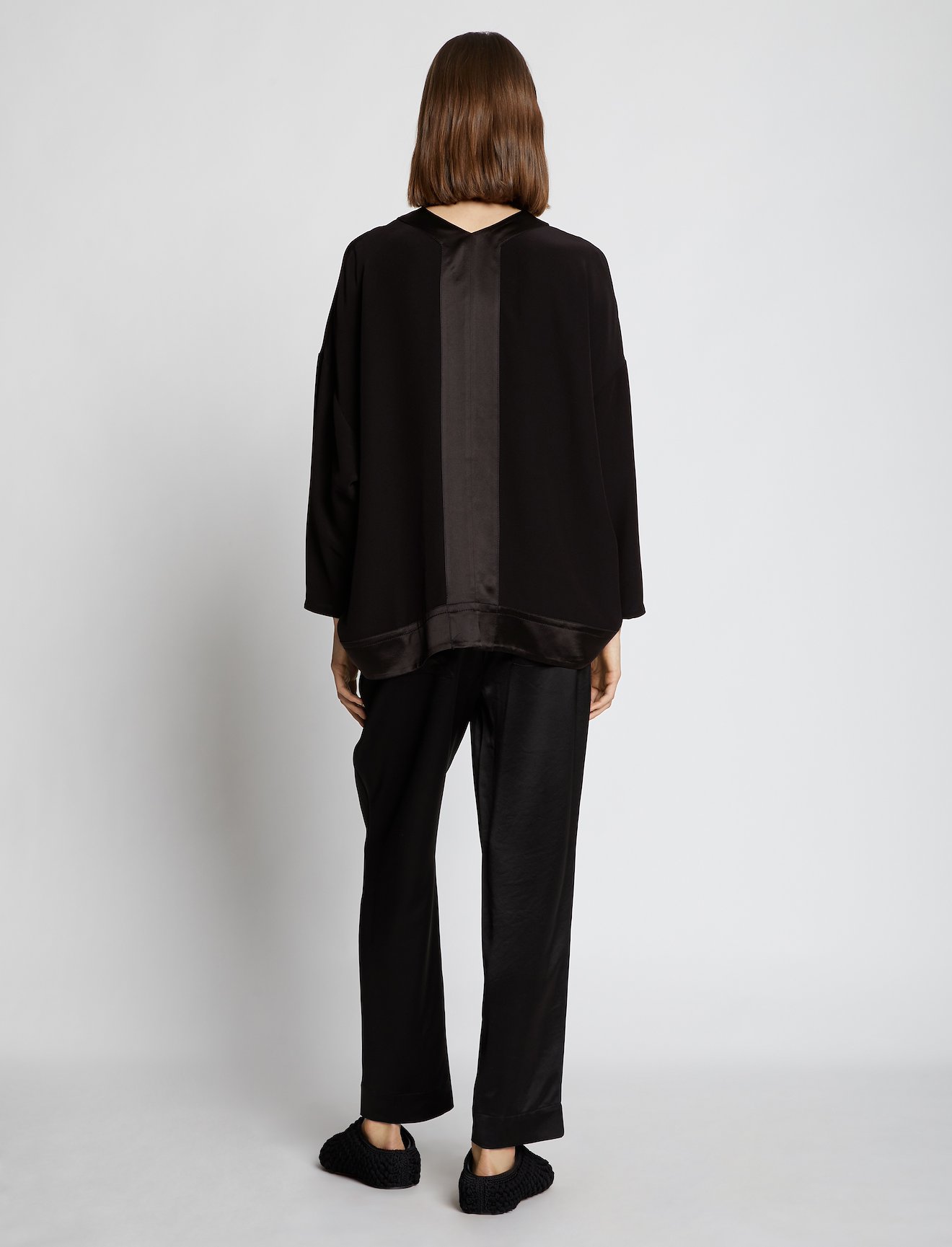 Satin Cropped V-Neck Top #3