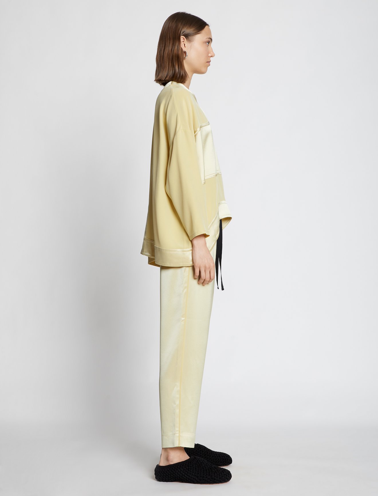 Satin Cropped V-Neck Top #2