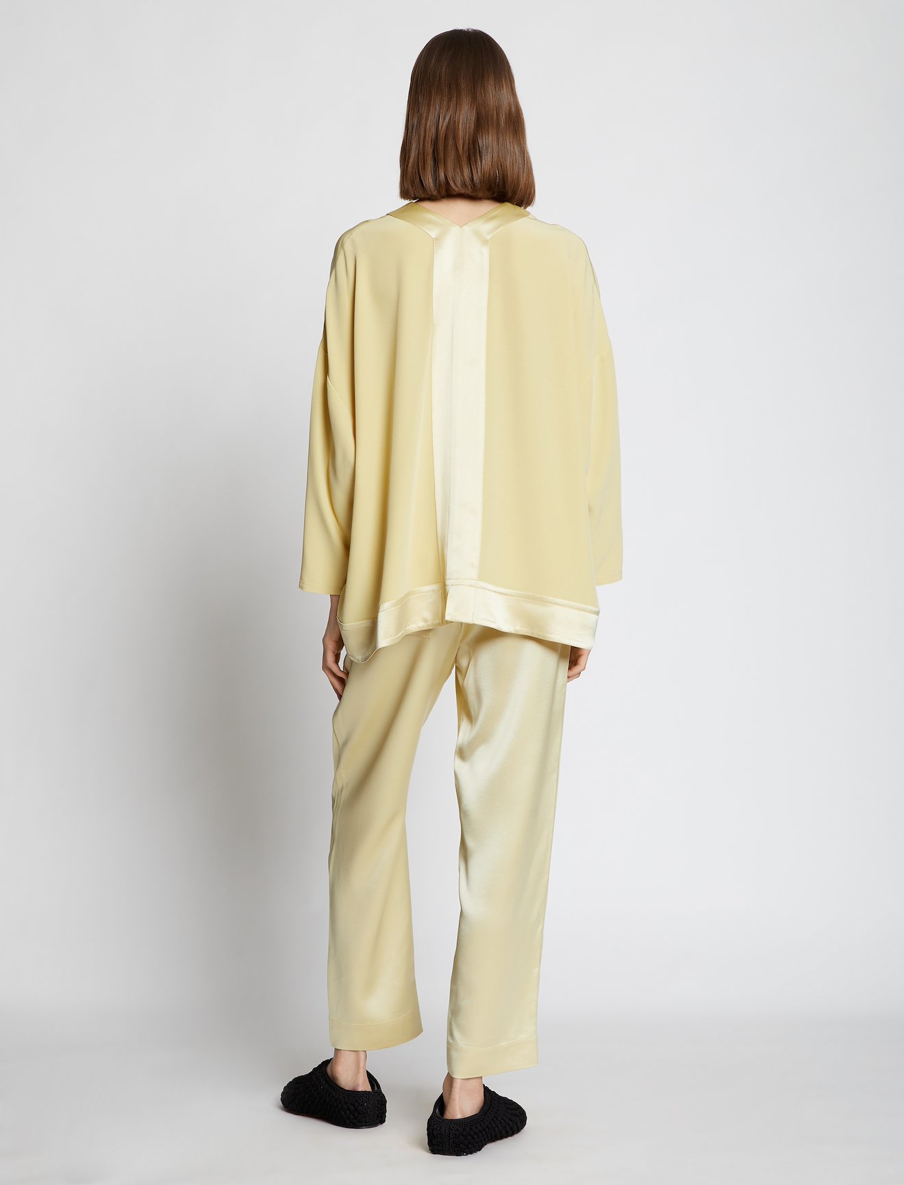 Satin Cropped V-Neck Top #3