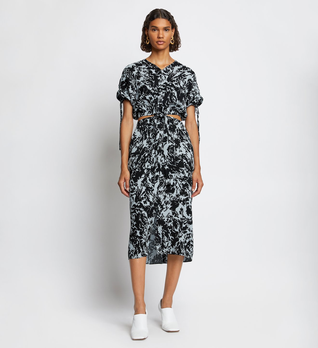 Shadow Print Cut Out Dress