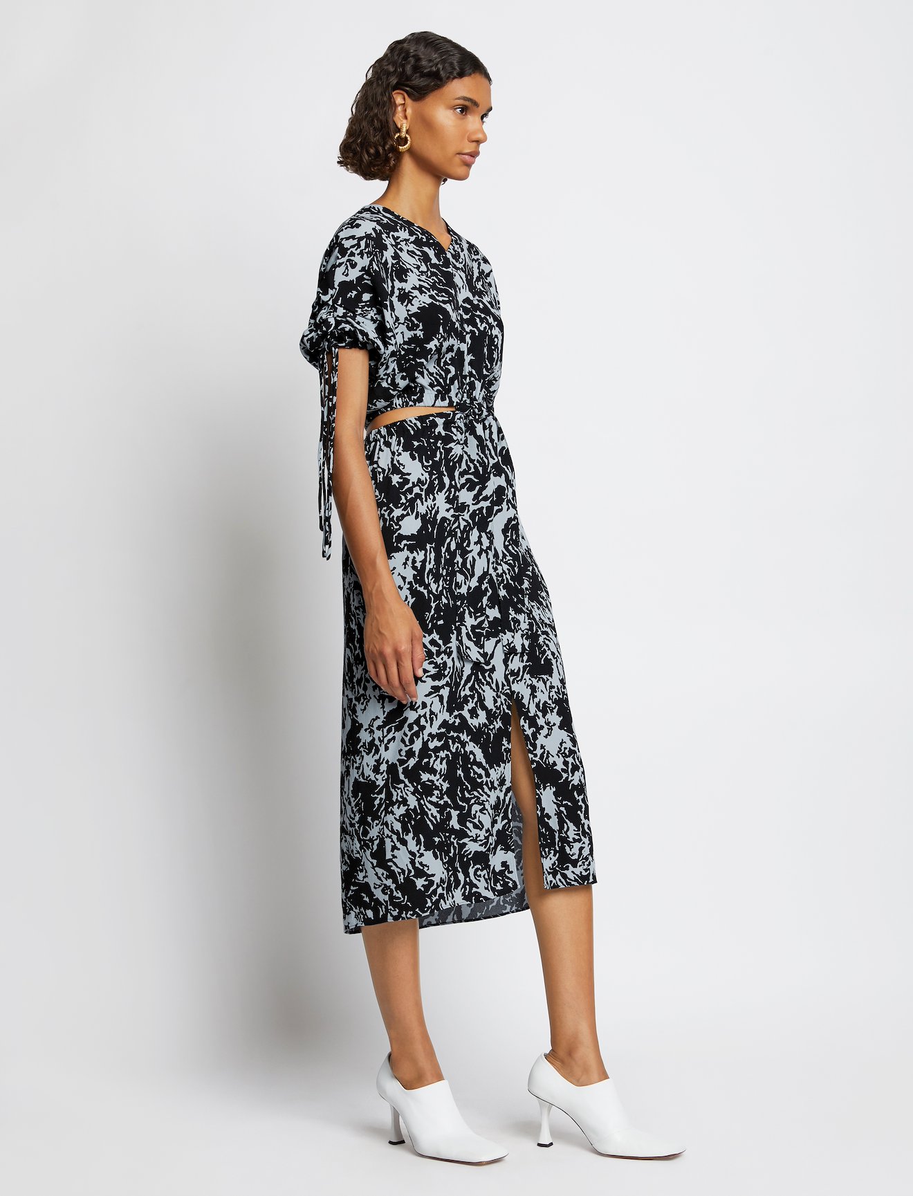 Shadow Print Cut Out Dress #1