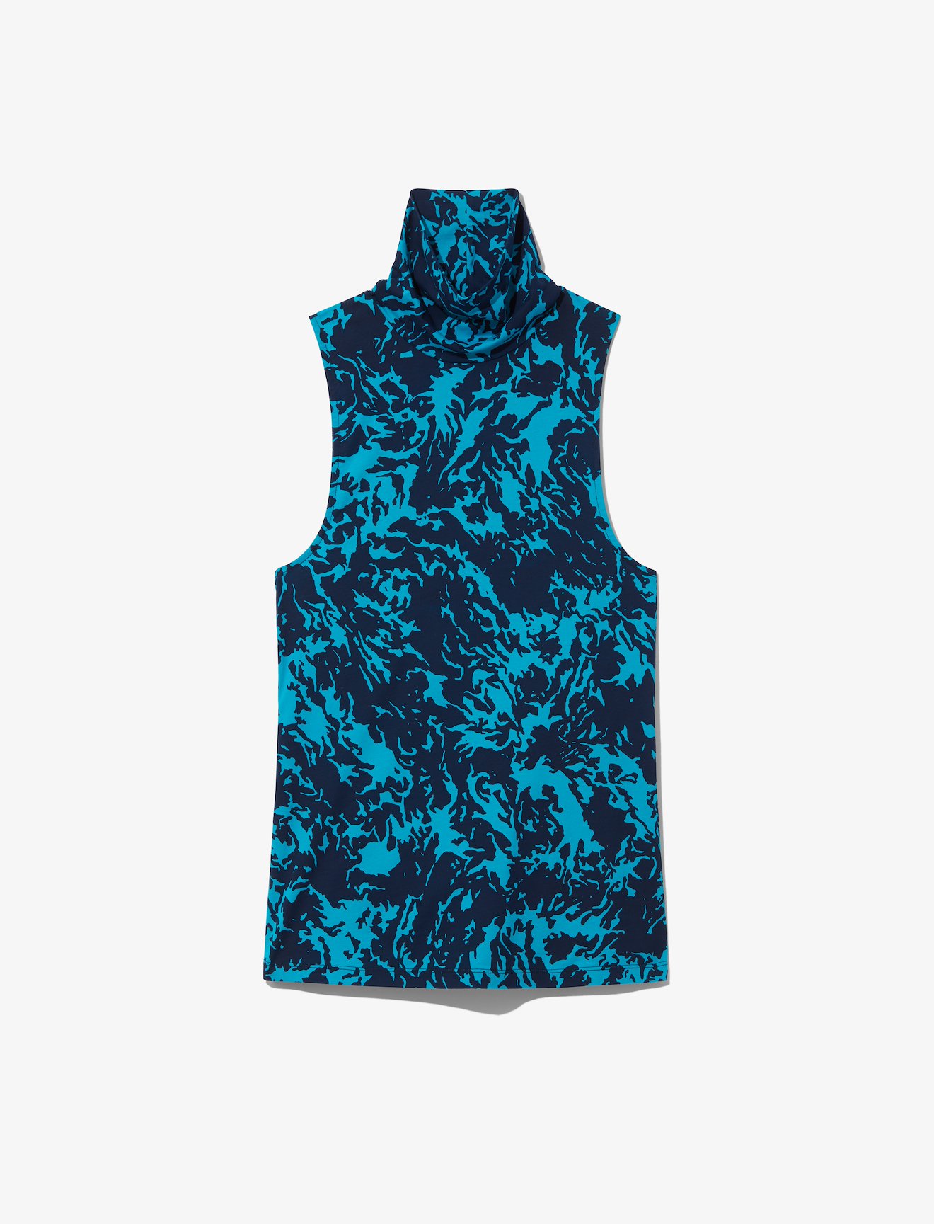 Shadow Print Mock Neck Tank Top #5