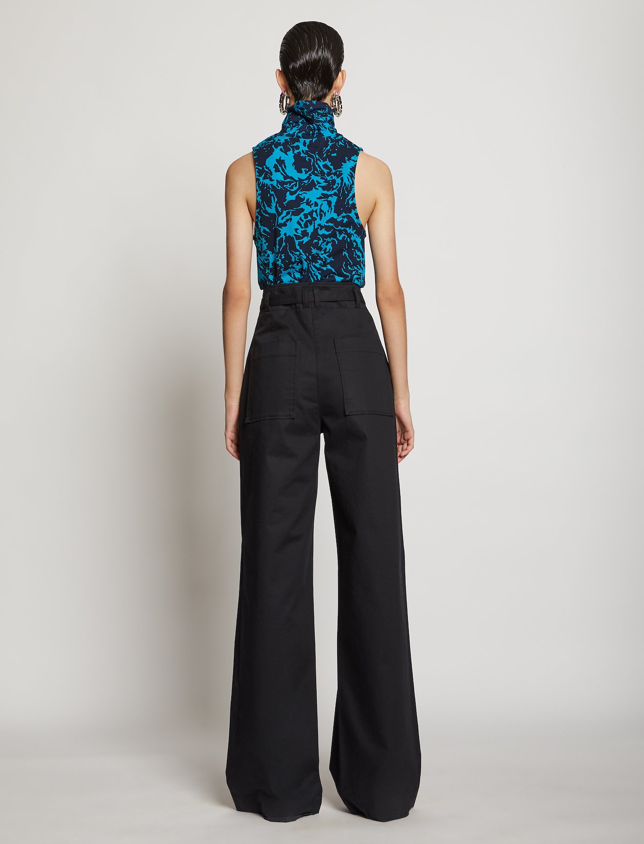 Shadow Print Mock Neck Tank Top #3