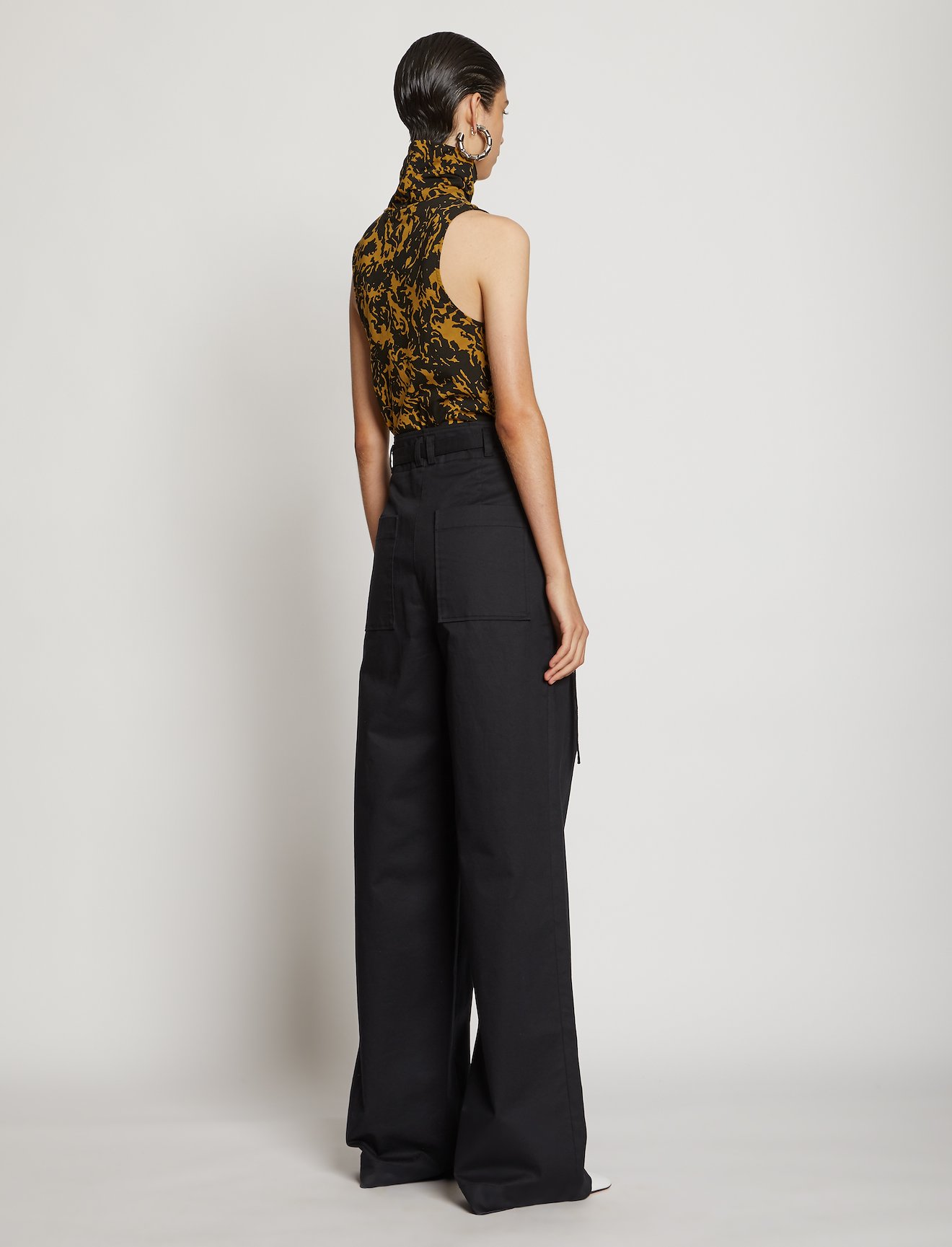 Shadow Print Mock Neck Tank Top #3