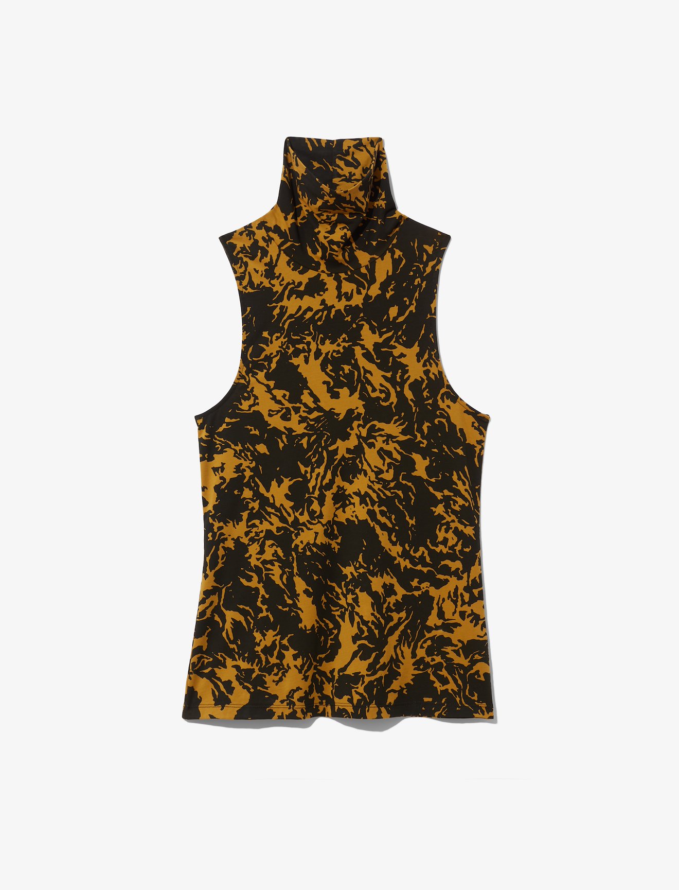 Shadow Print Mock Neck Tank Top #5