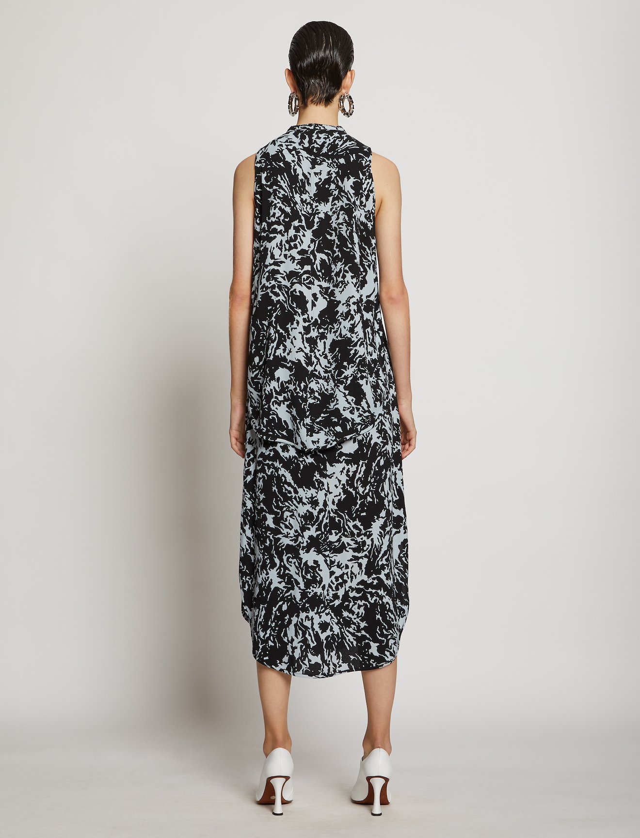 Shadow Print Pintuck Top #3