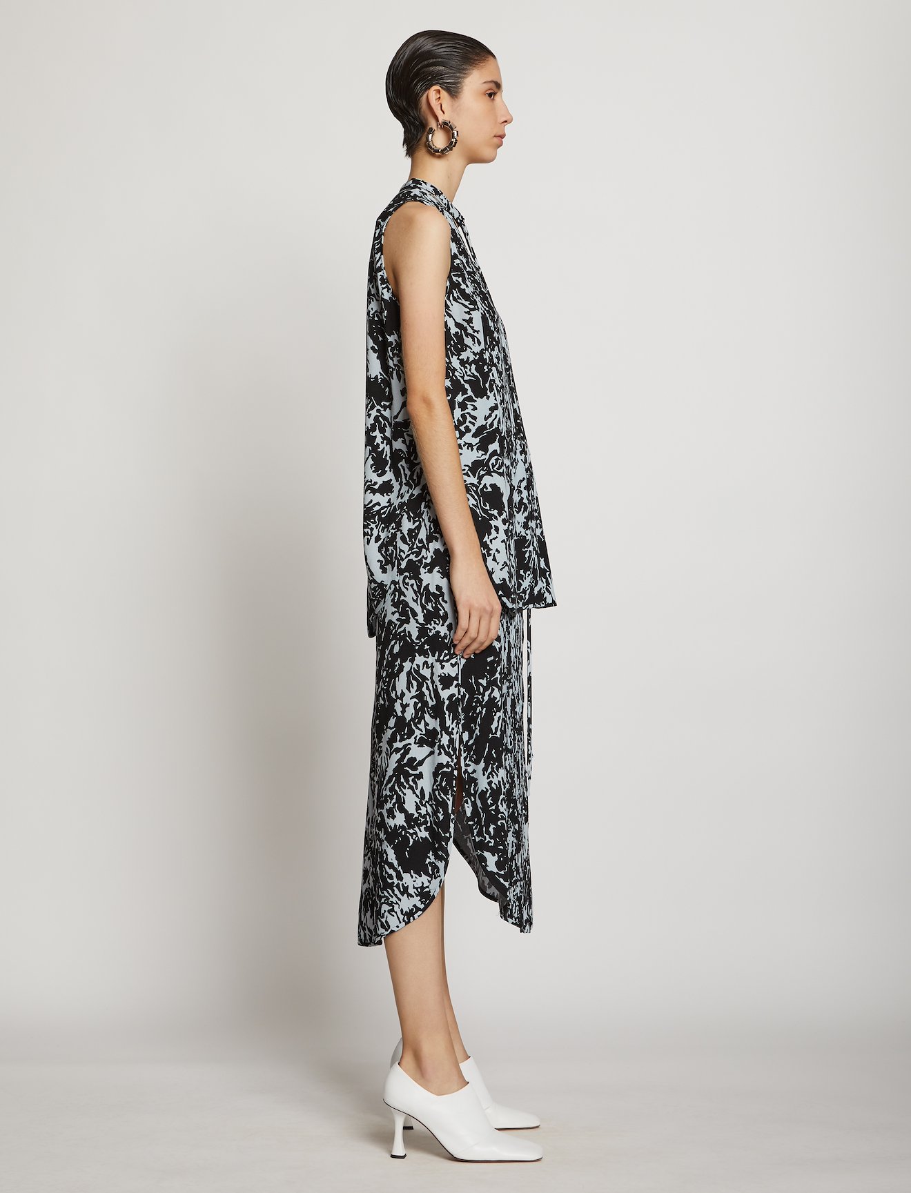 Shadow Print Pintuck Top #2