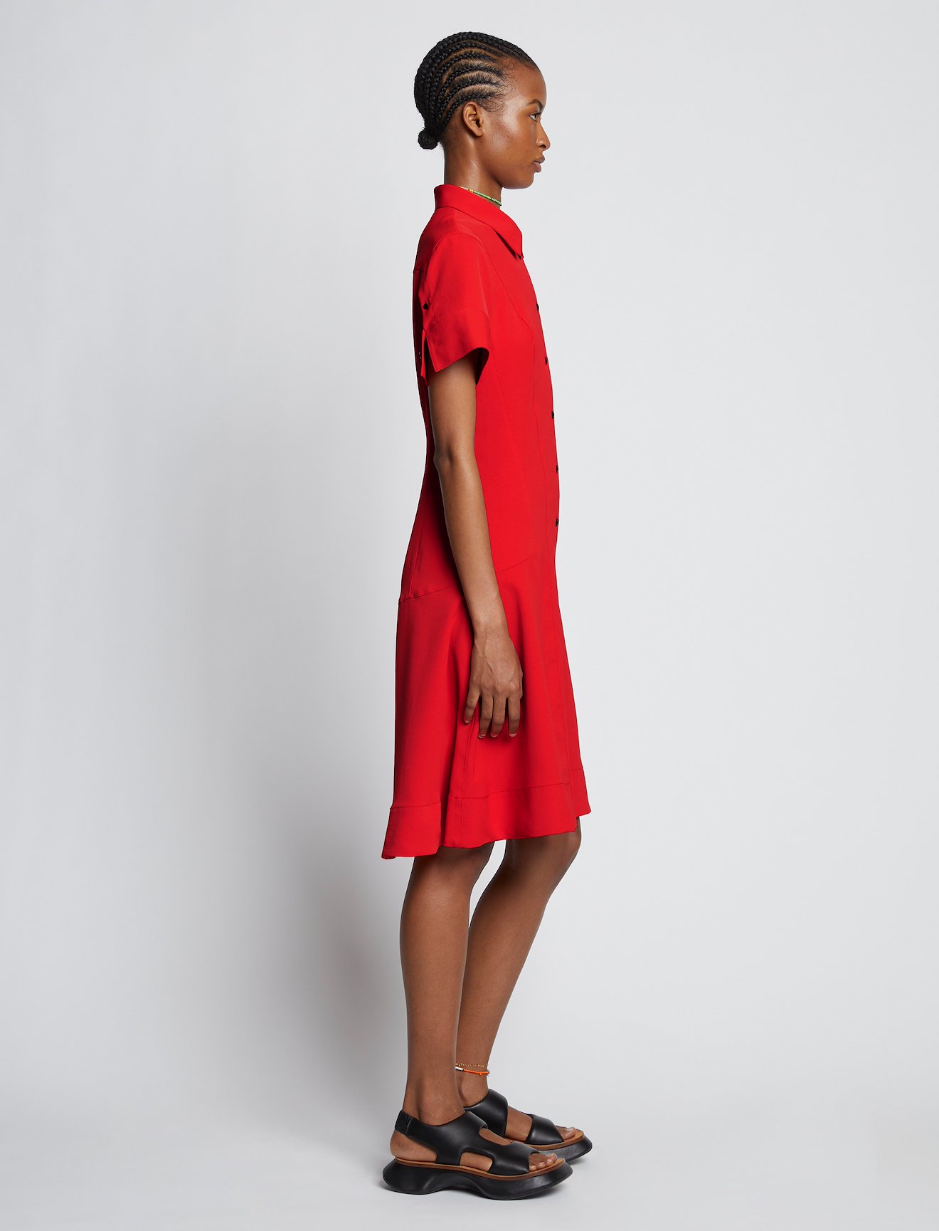 Short Sleeve Shirt Dress #1