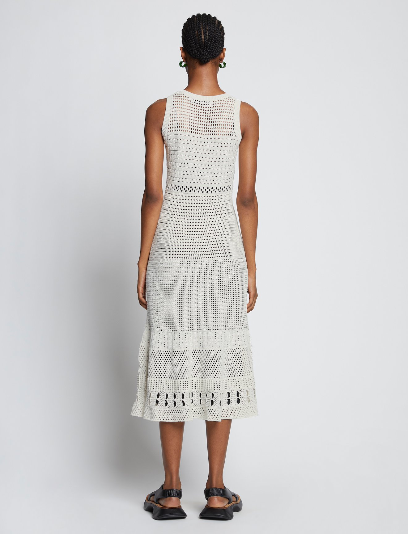 Silk Cotton Pointelle Sleeveless Dress #2