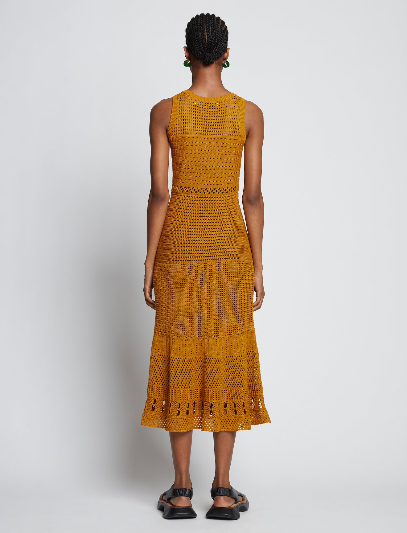 Silk Cotton Pointelle Sleeveless Dress #2