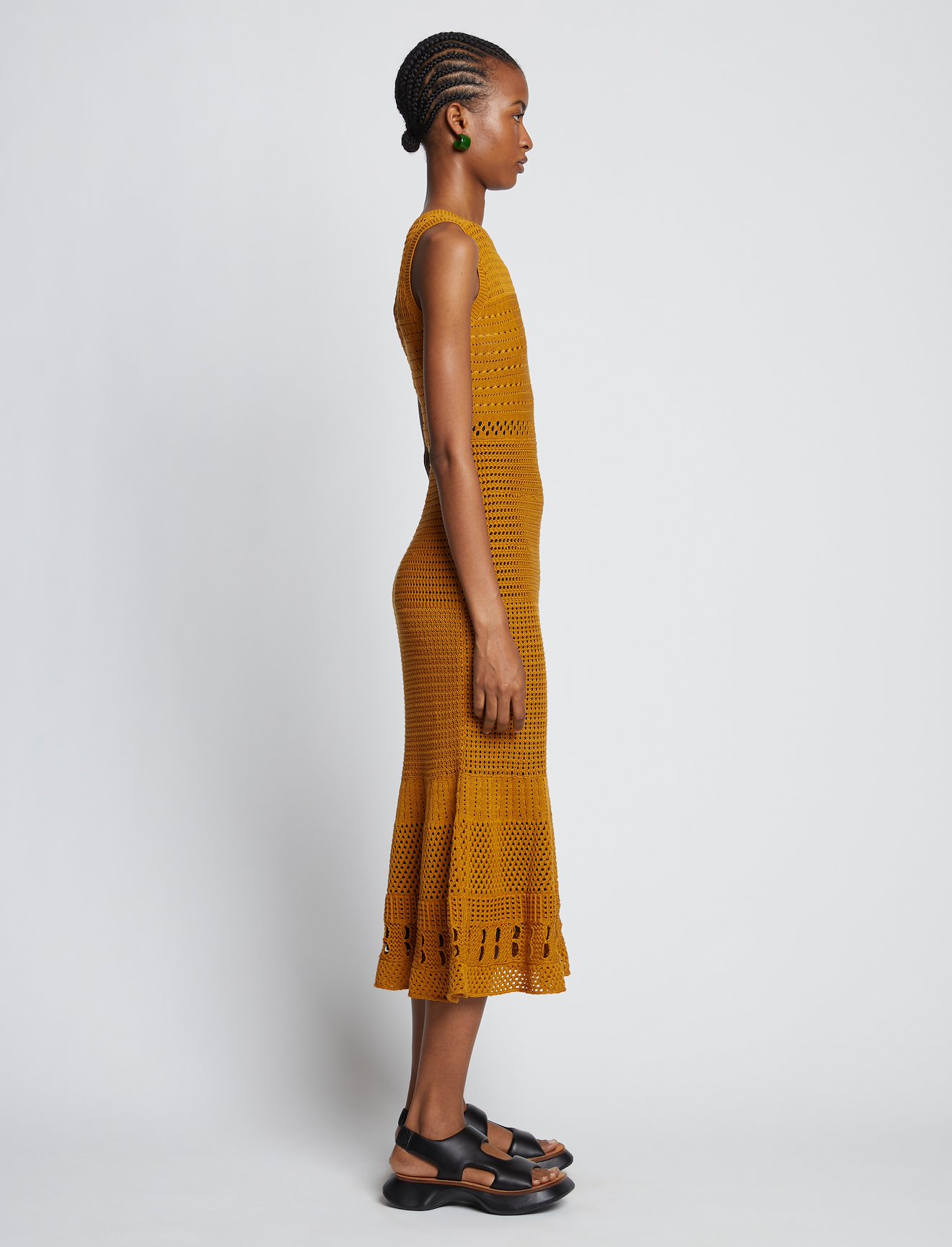 Silk Cotton Pointelle Sleeveless Dress #1
