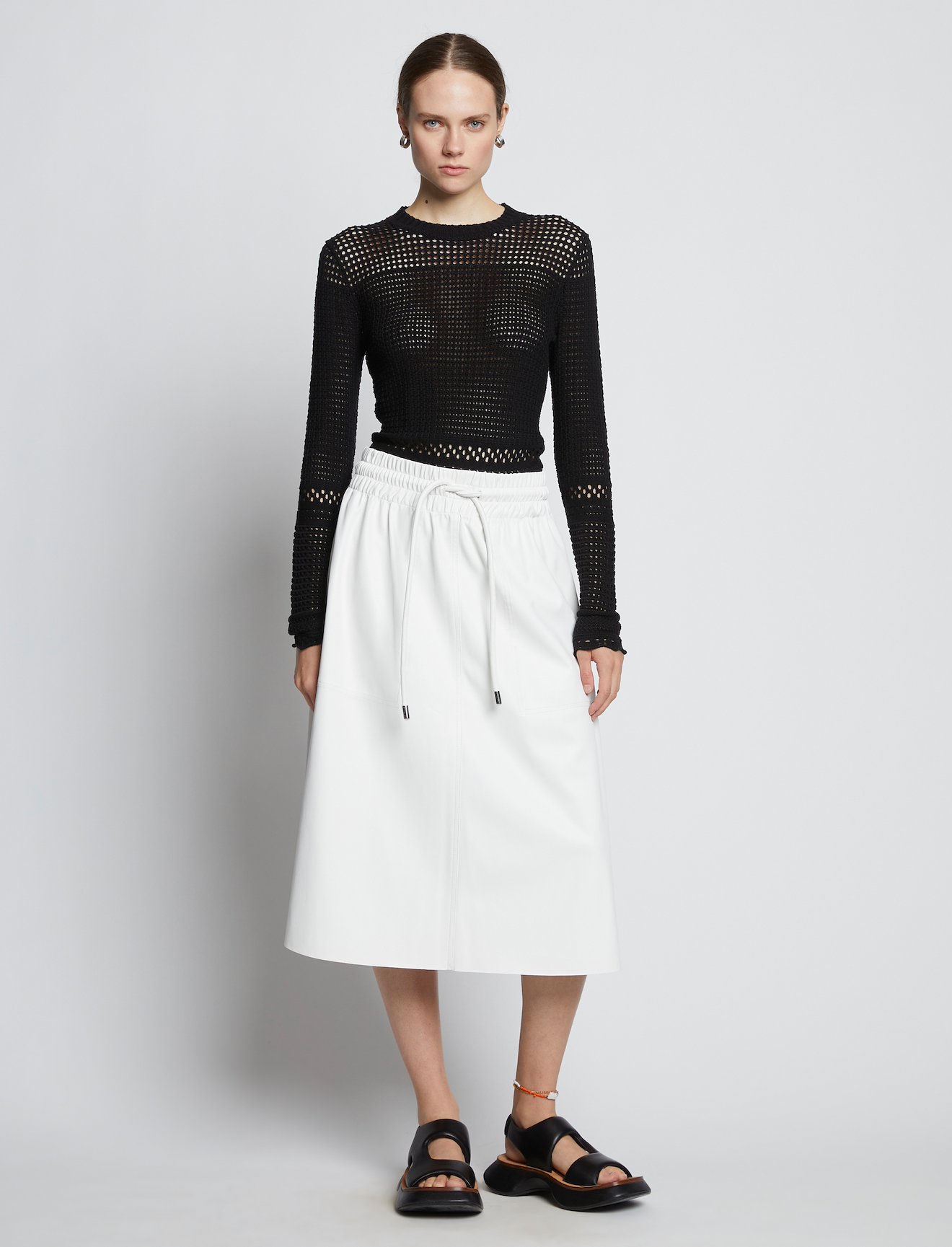 Silk Cotton Pointelle Top #1