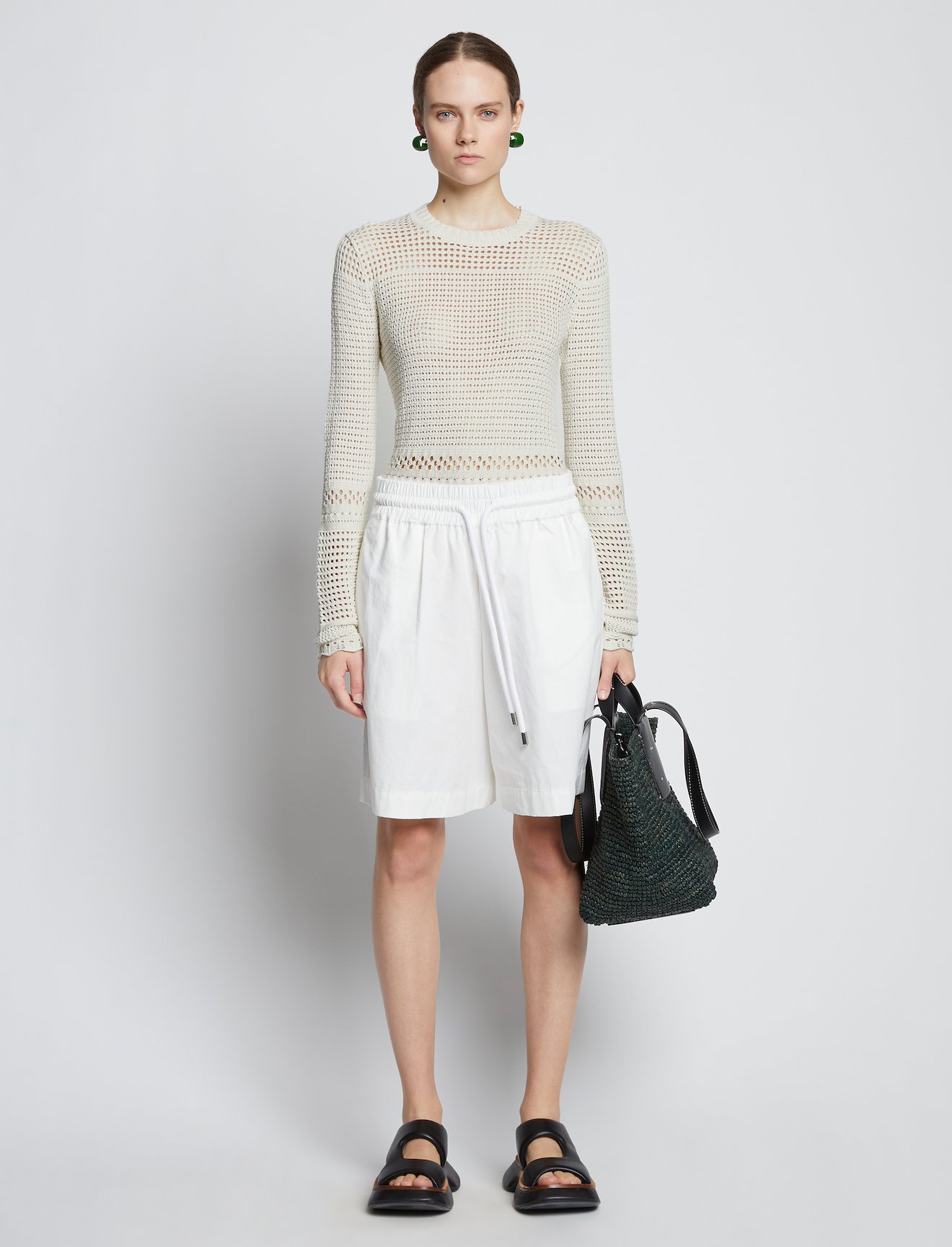 Silk Cotton Pointelle Top #1