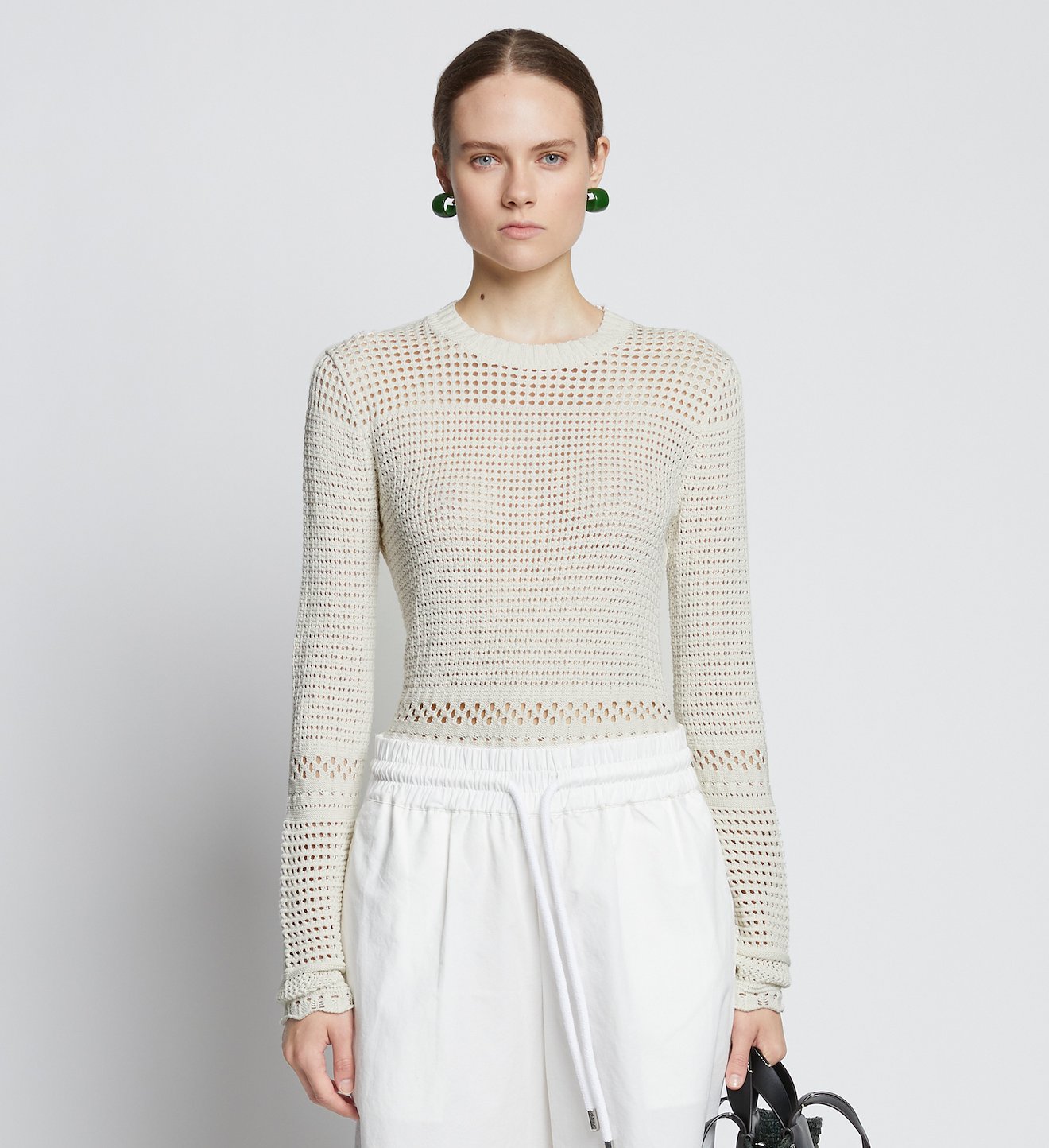 Silk Cotton Pointelle Top