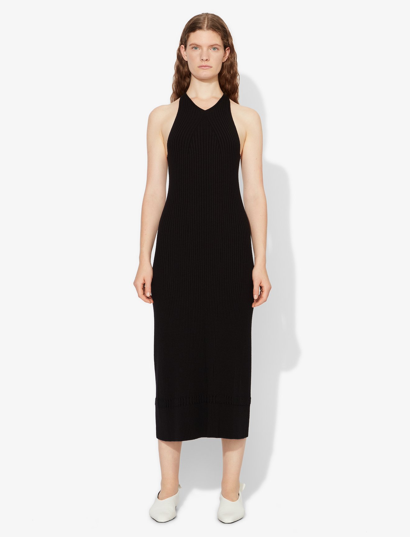 Sleeveless Rib Knit Long Dress #1