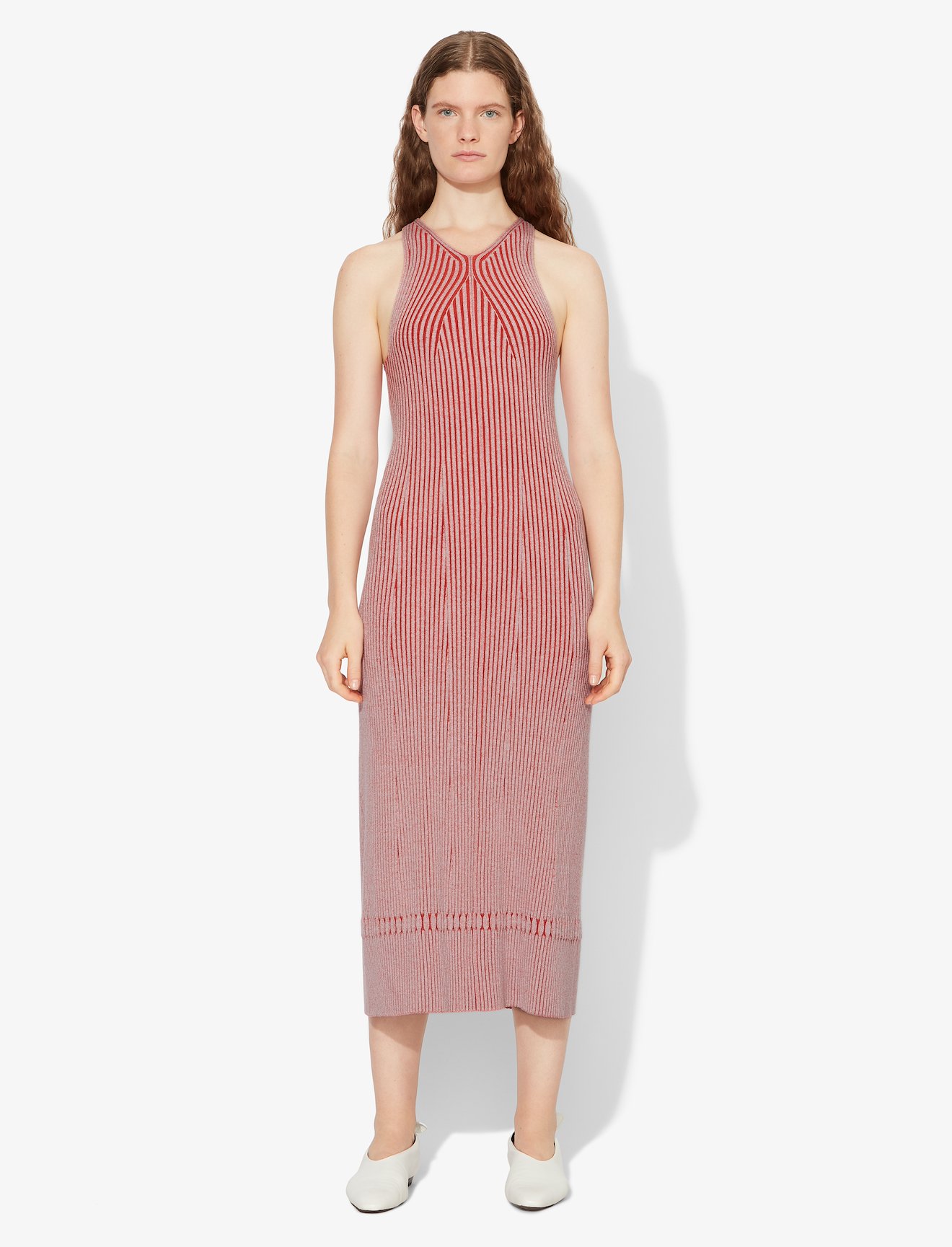 Sleeveless Rib Knit Long Dress #1