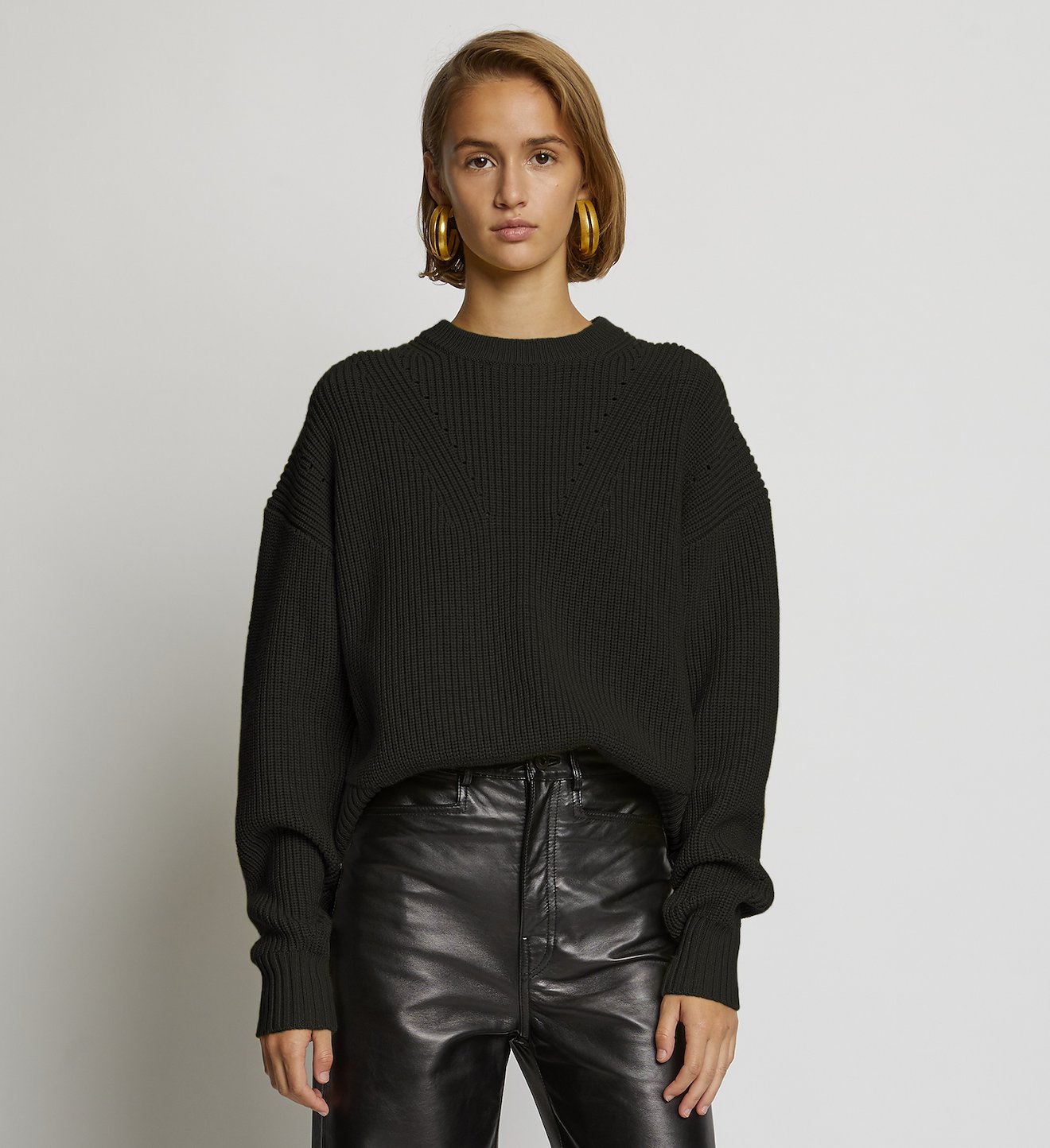 Slit Back Merino Knit Sweater