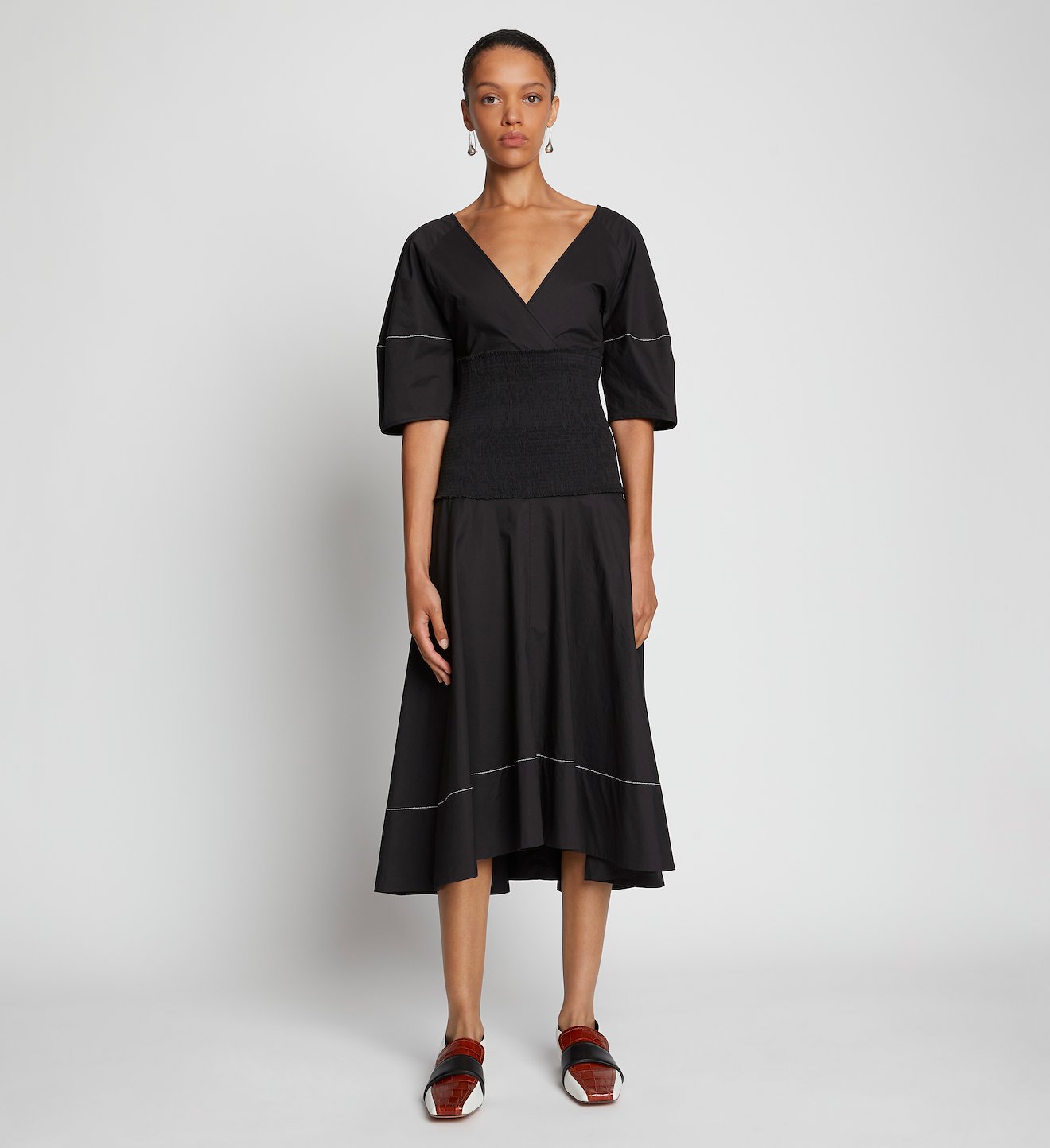 Smocked Poplin Dress