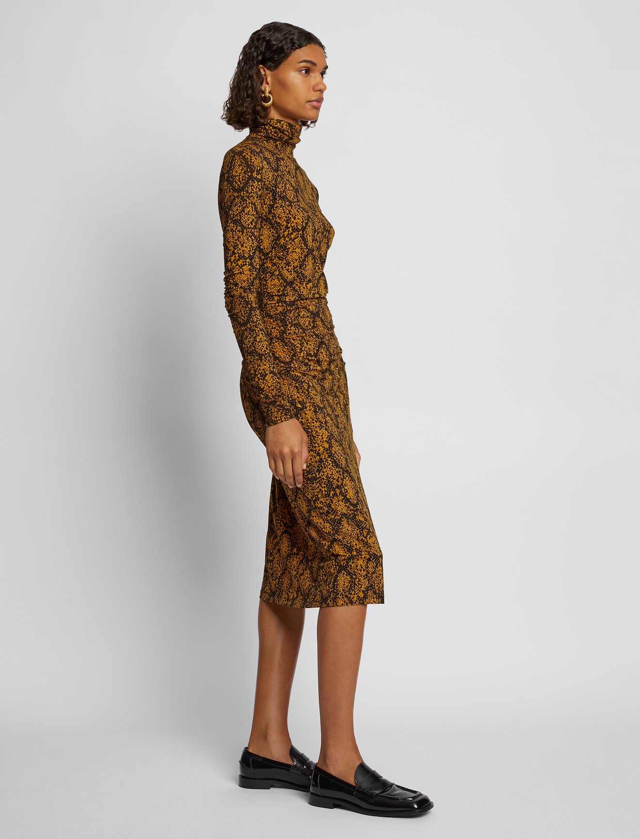 Snake Print Turtleneck Dress #1