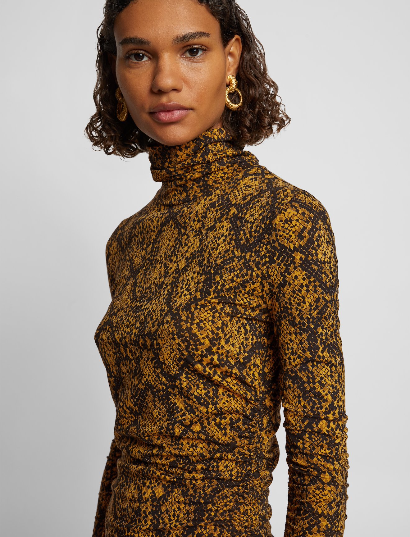 Snake Print Turtleneck Dress #3