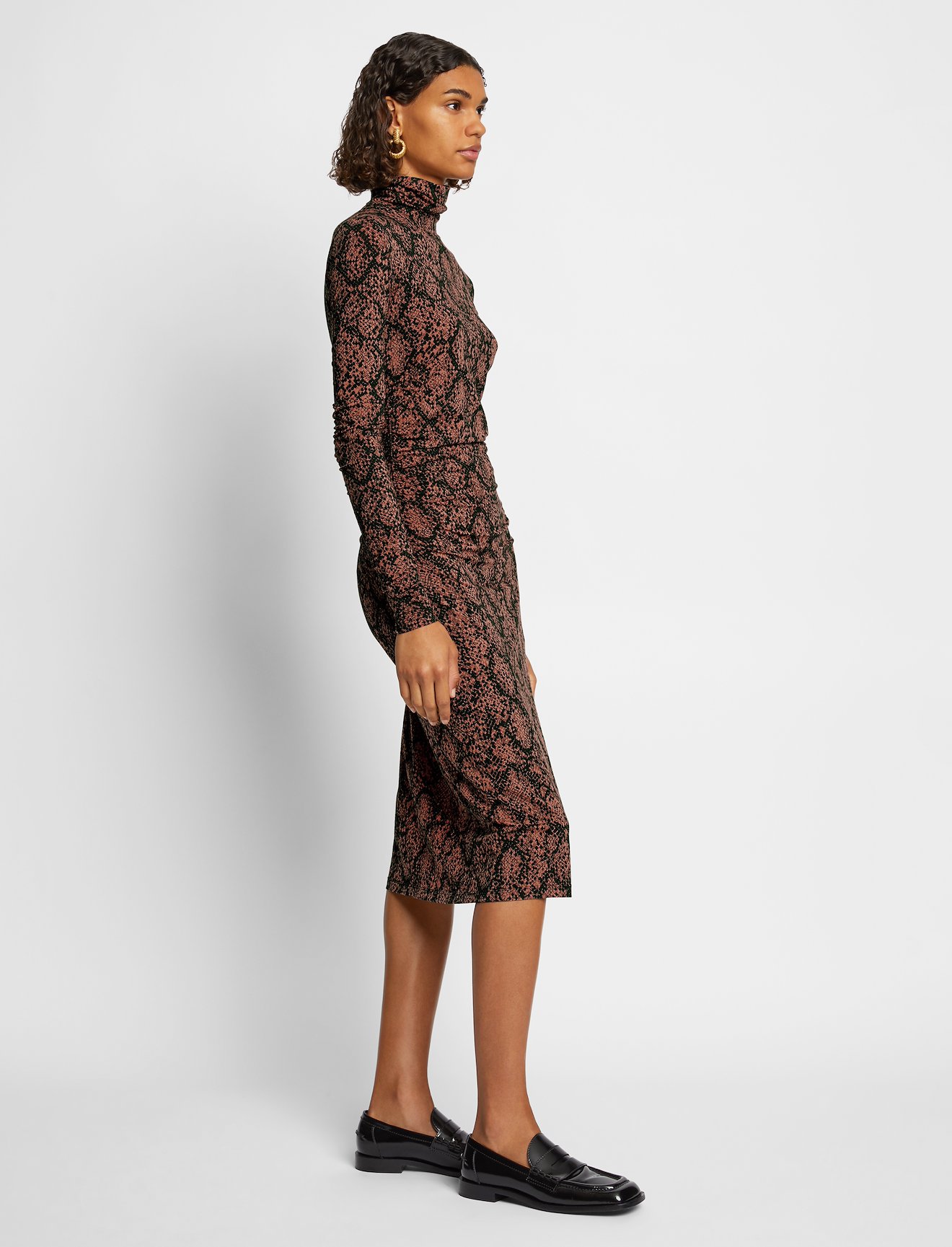 Snake Print Turtleneck Dress #1