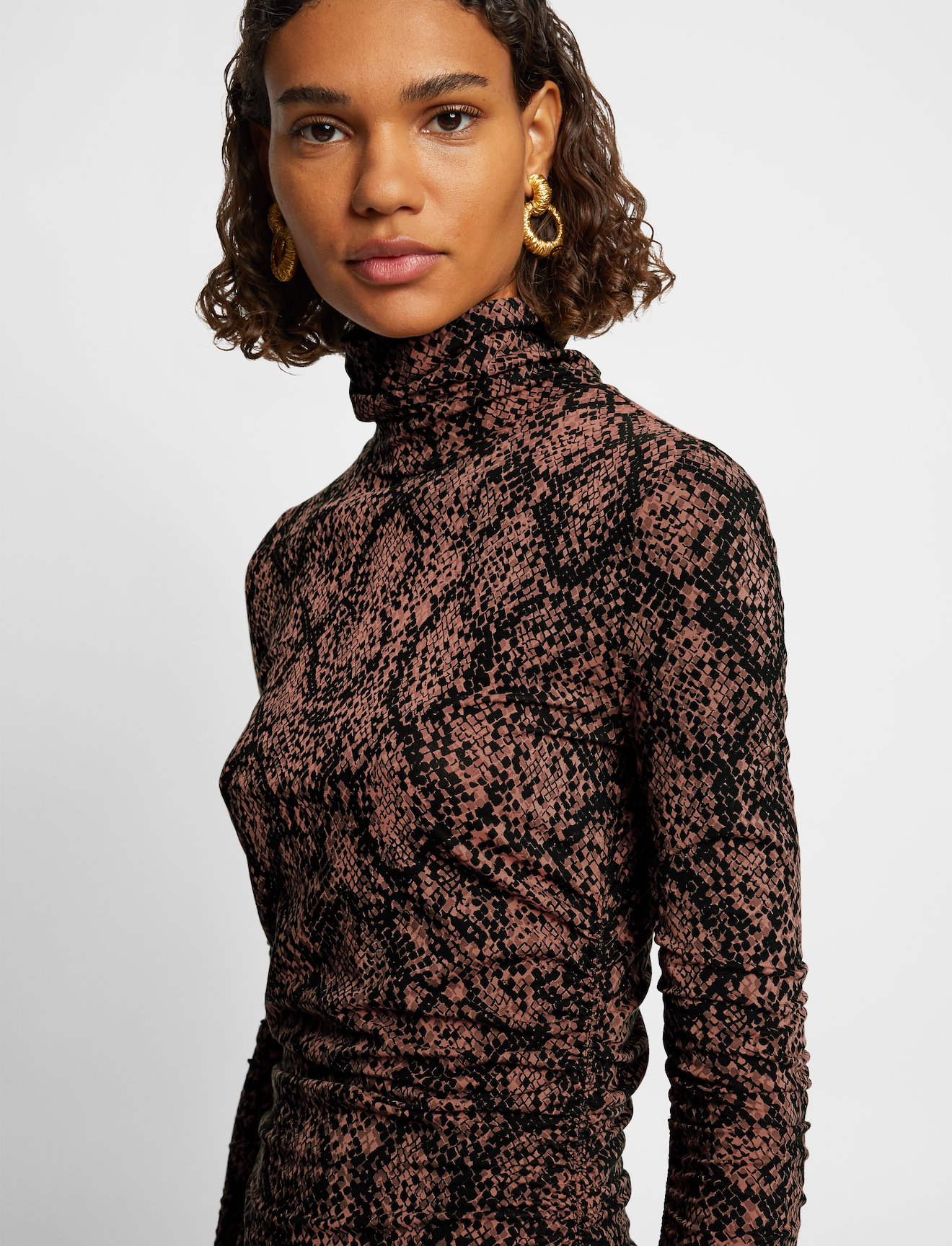 Snake Print Turtleneck Dress #3