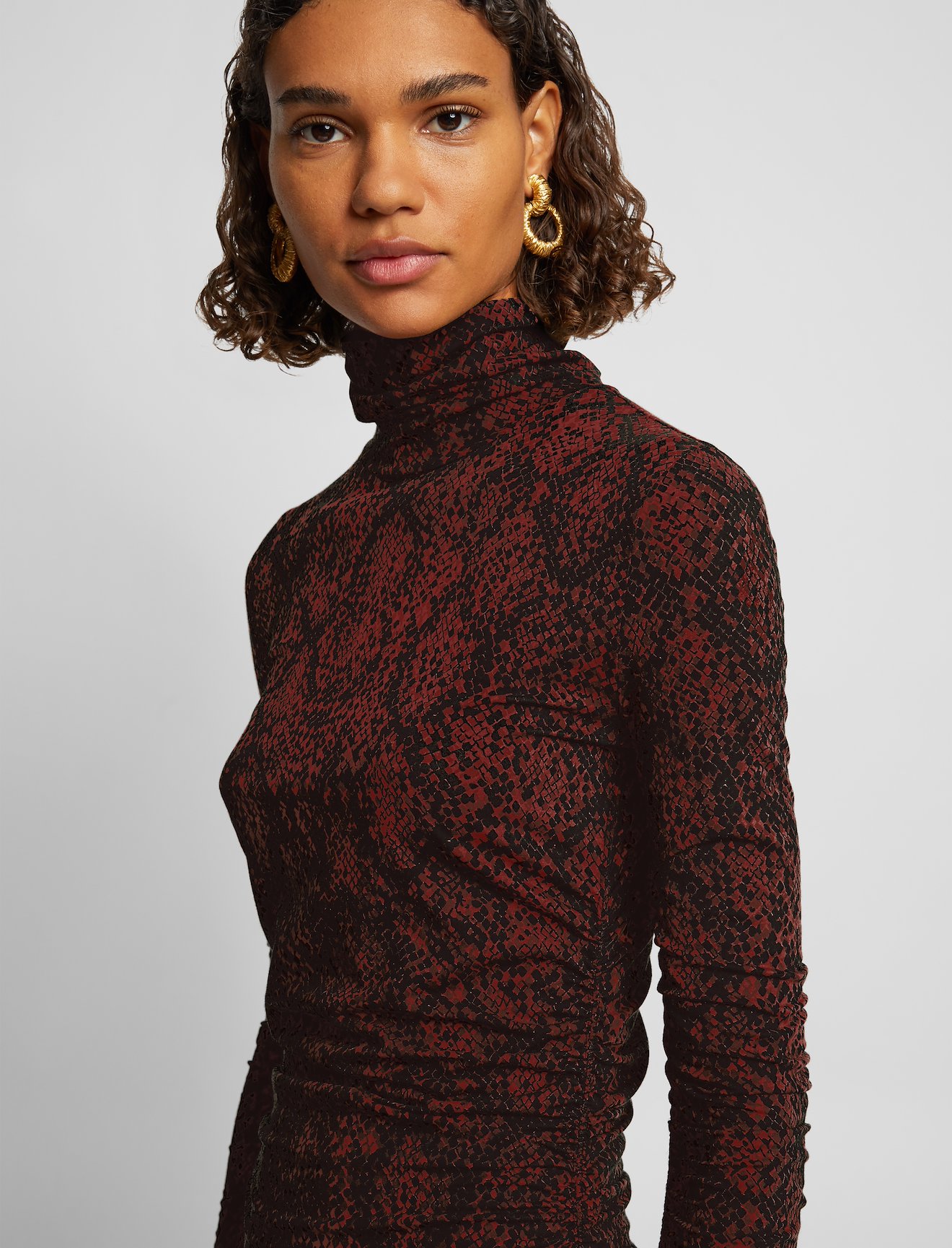 Snake Print Turtleneck Dress #3