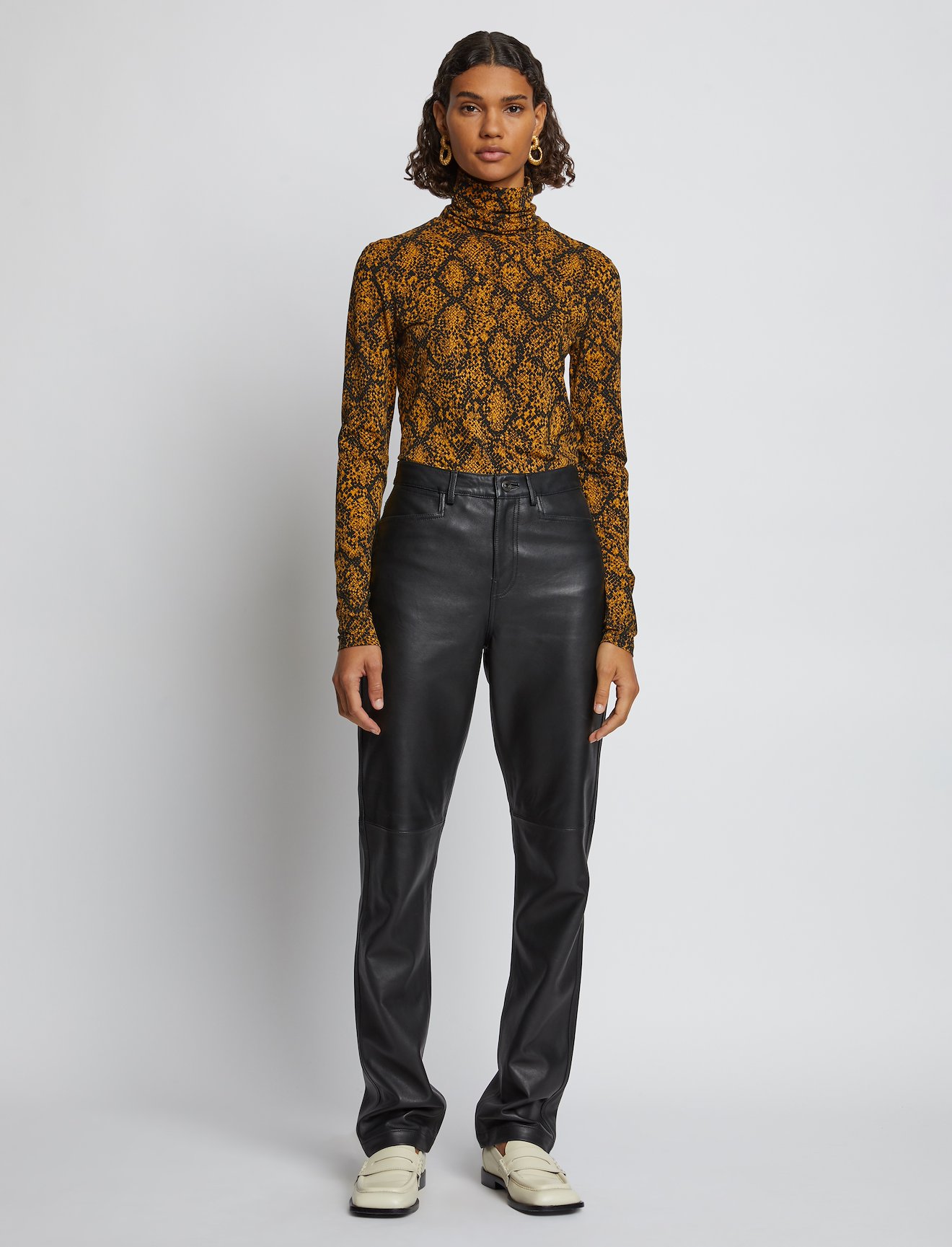 Snake Print Turtleneck Top #1