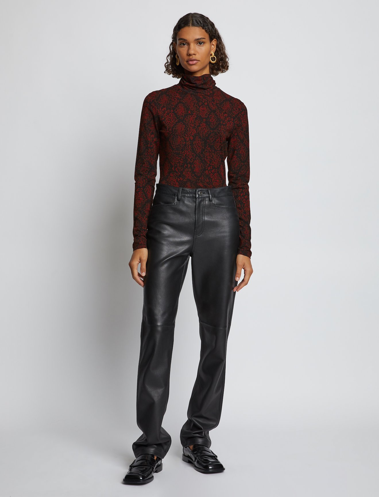 Snake Print Turtleneck Top #1