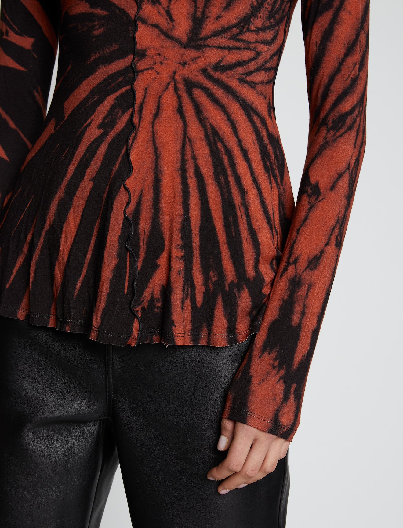 Spiral Tie Dye Turtleneck Top #4