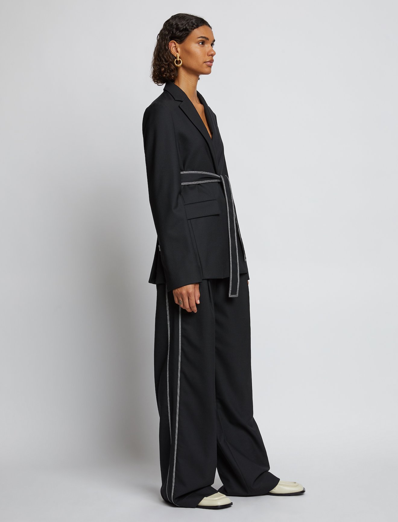 Stretch Suiting Belted Blazer #2