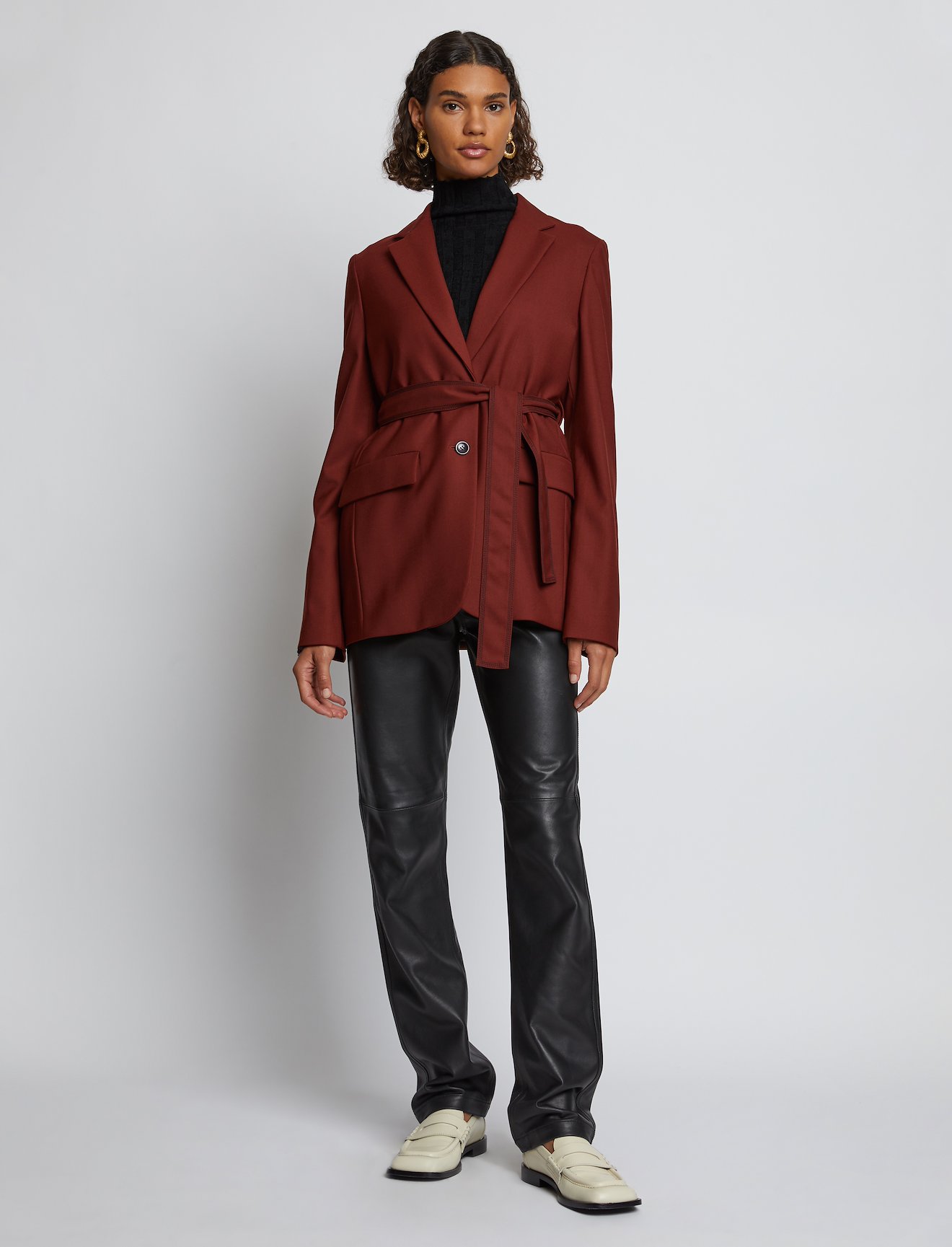 Stretch Suiting Belted Blazer #1