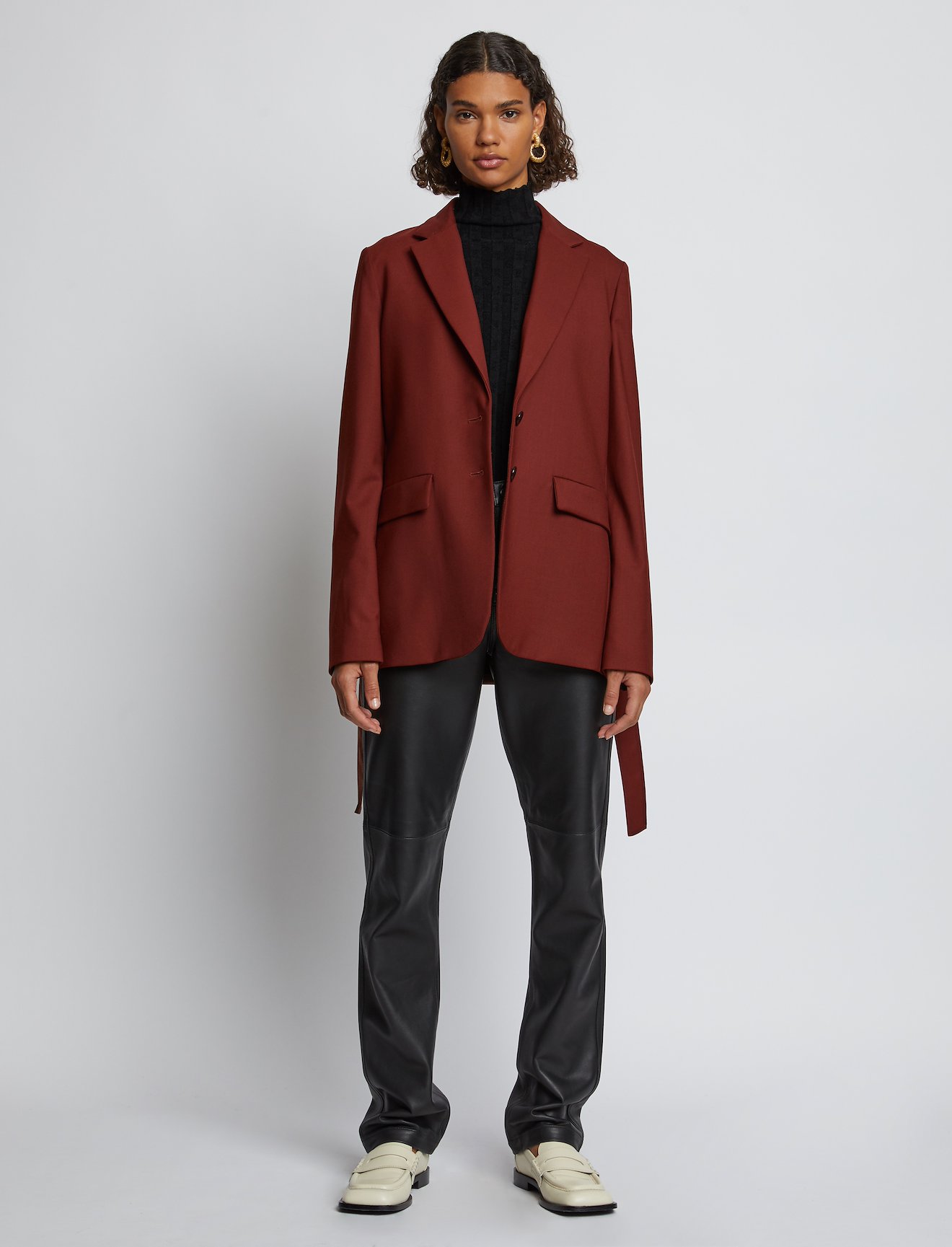 Stretch Suiting Belted Blazer #6