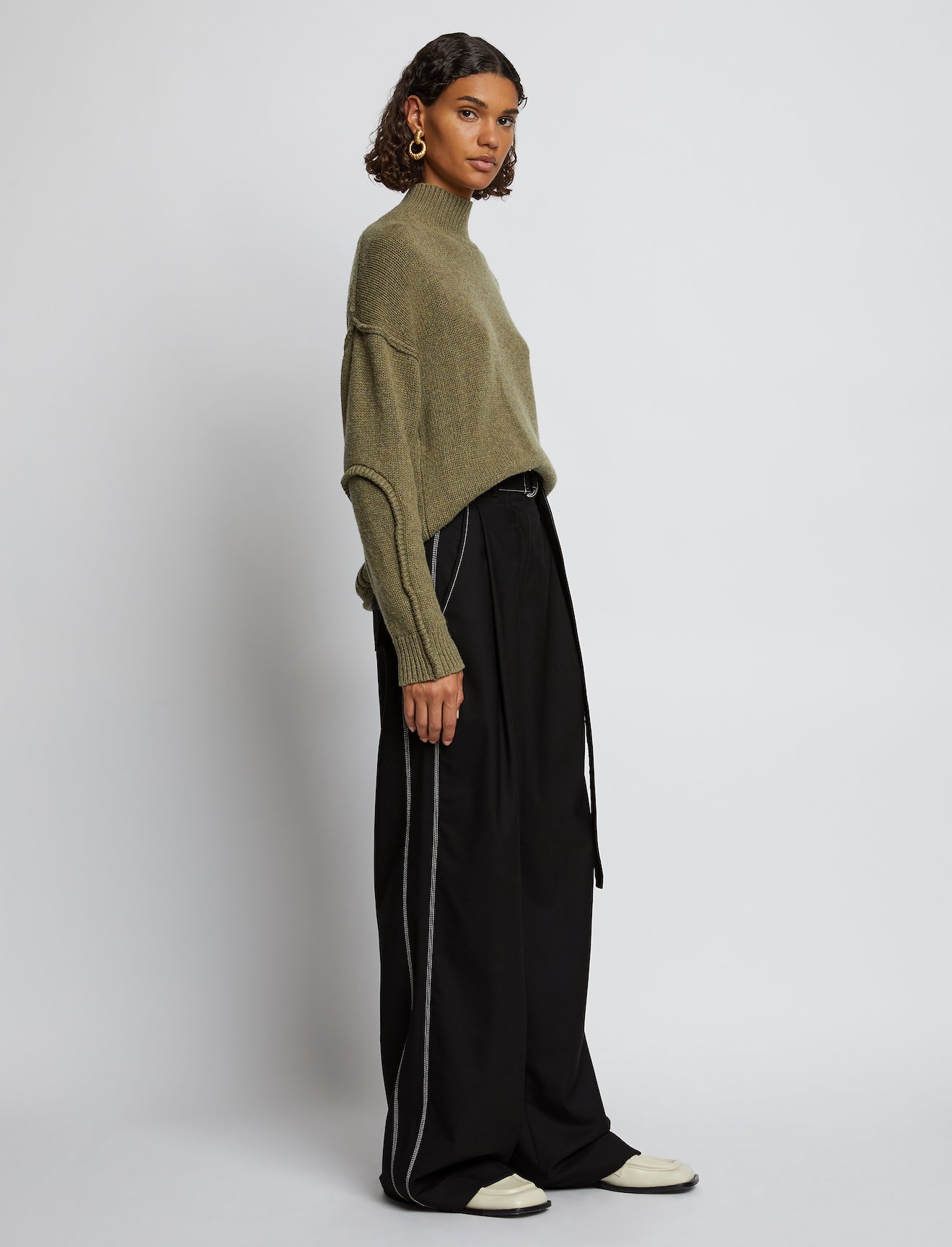 Stretch Suiting Belted Pants #1