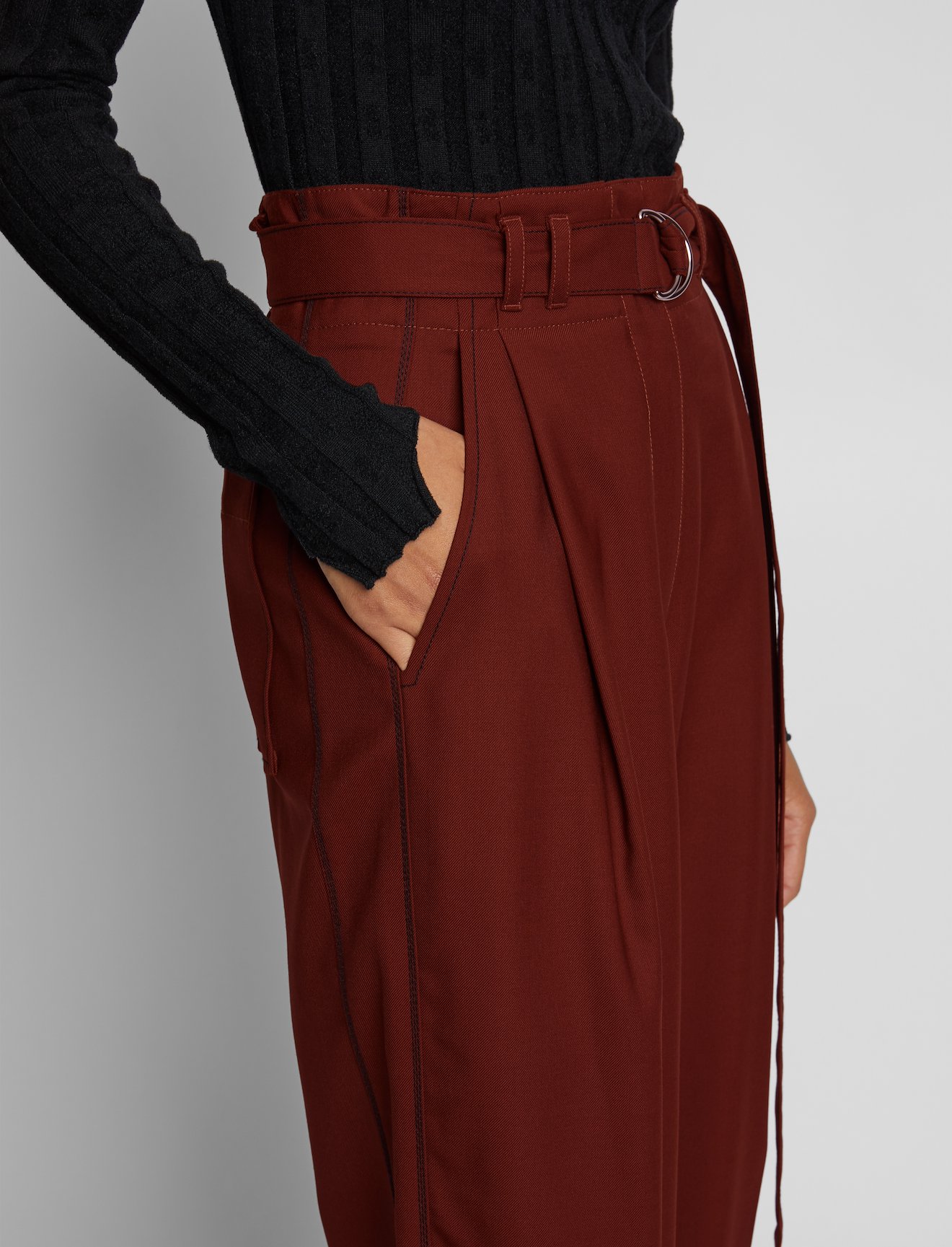 Stretch Suiting Belted Pants #3