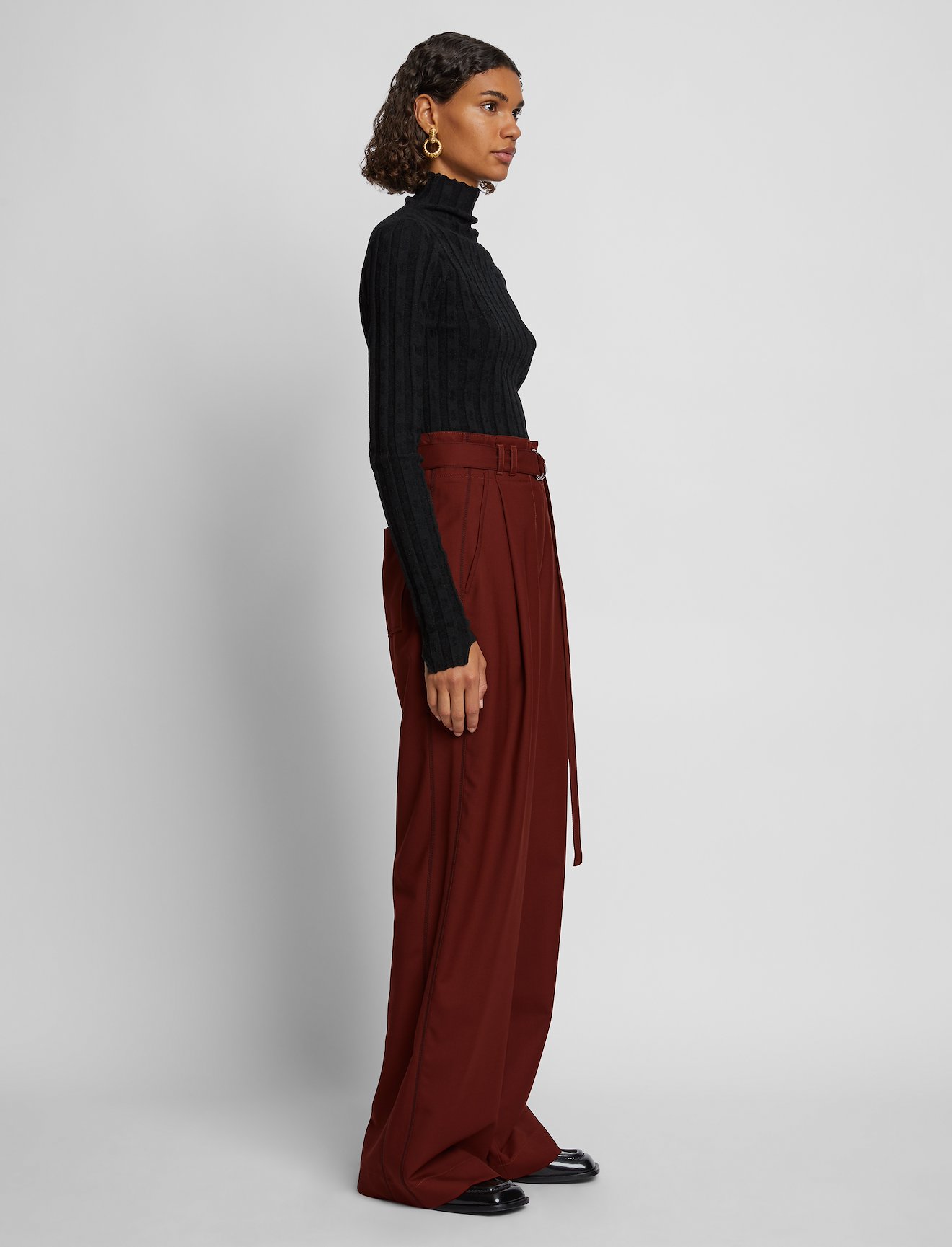 Stretch Suiting Belted Pants #1