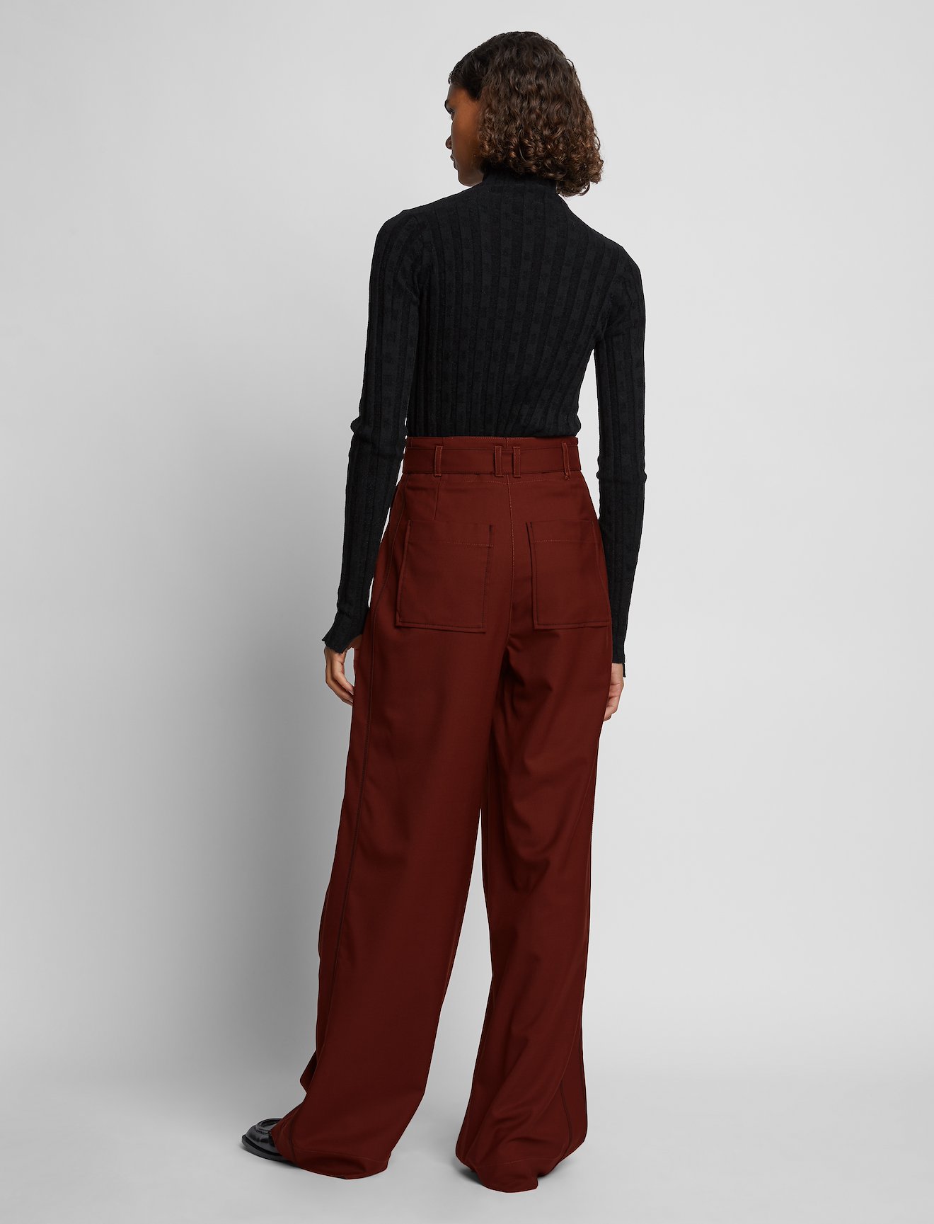 Stretch Suiting Belted Pants #2
