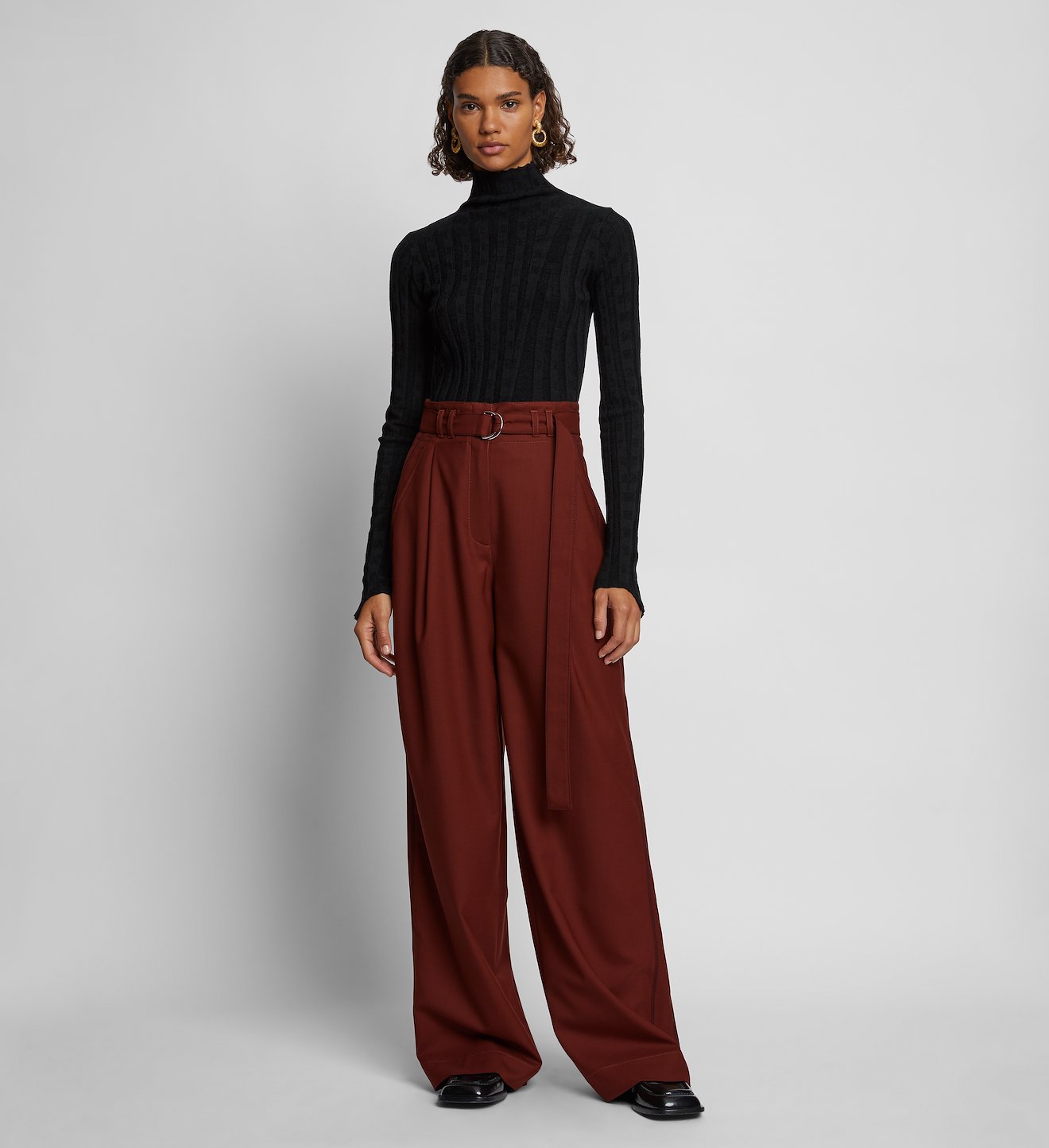 Stretch Suiting Belted Pants