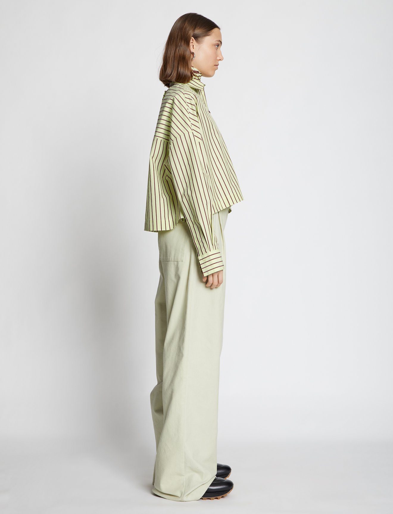 Stripe Poplin Cropped Shirt #2